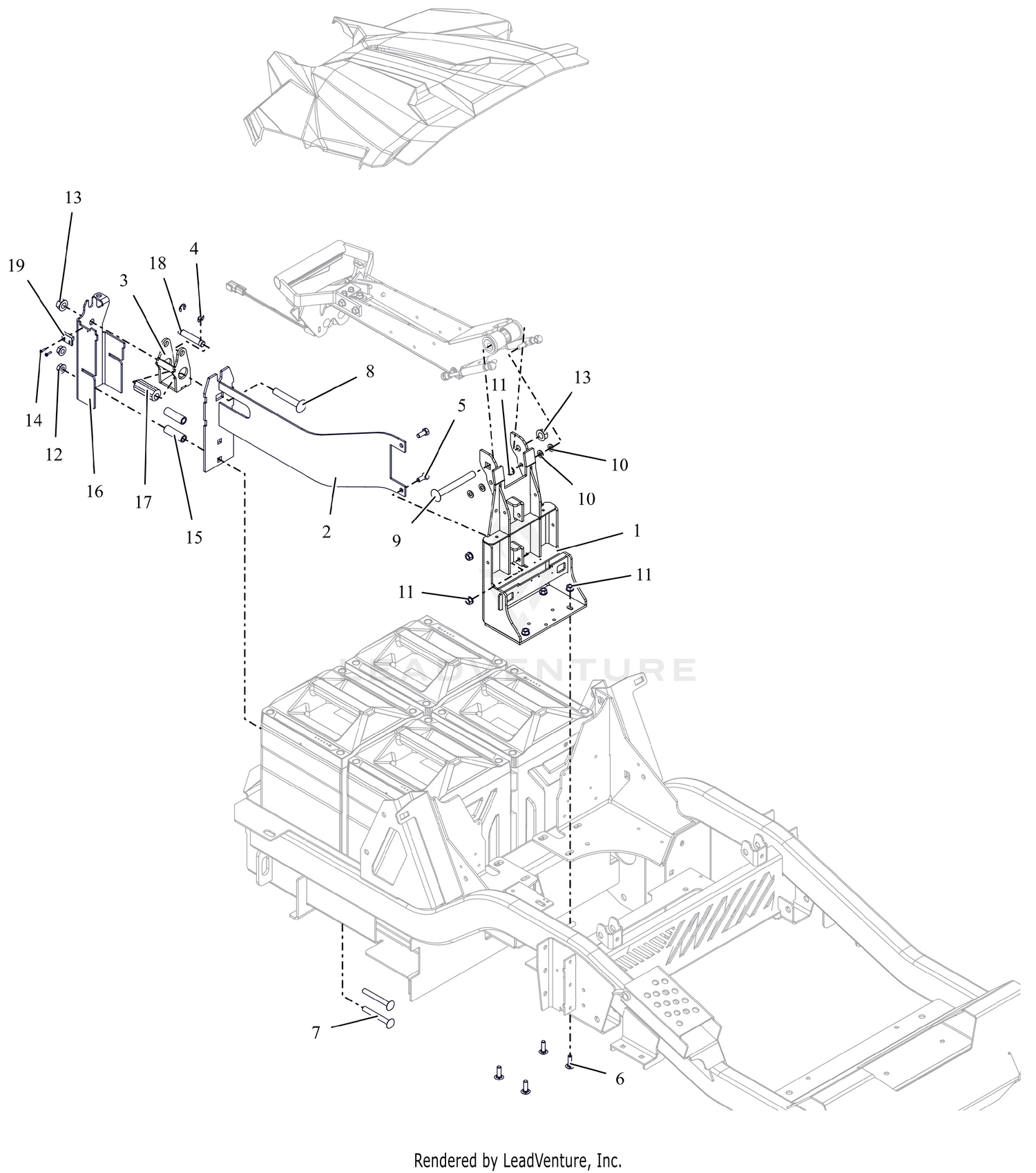 Battery Hold Down and Latch Assembly