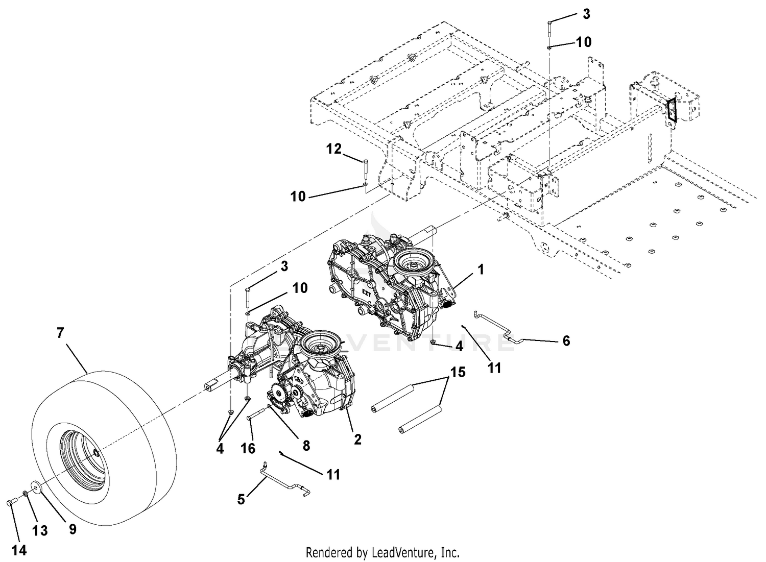 Transaxle, Dump Valves And Rear Wheels