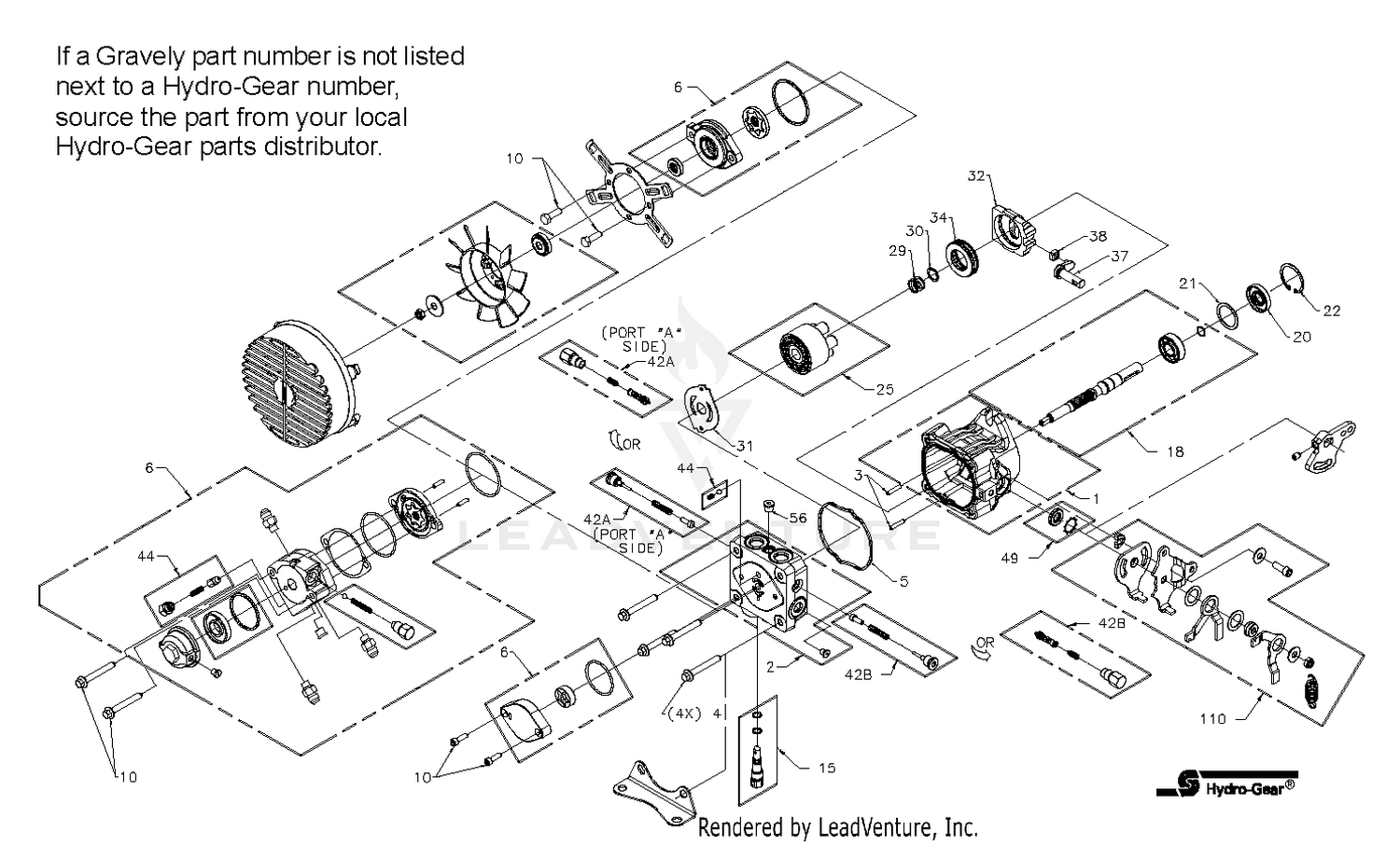 Hydro-Gear Hydrostatic Pump Right Side