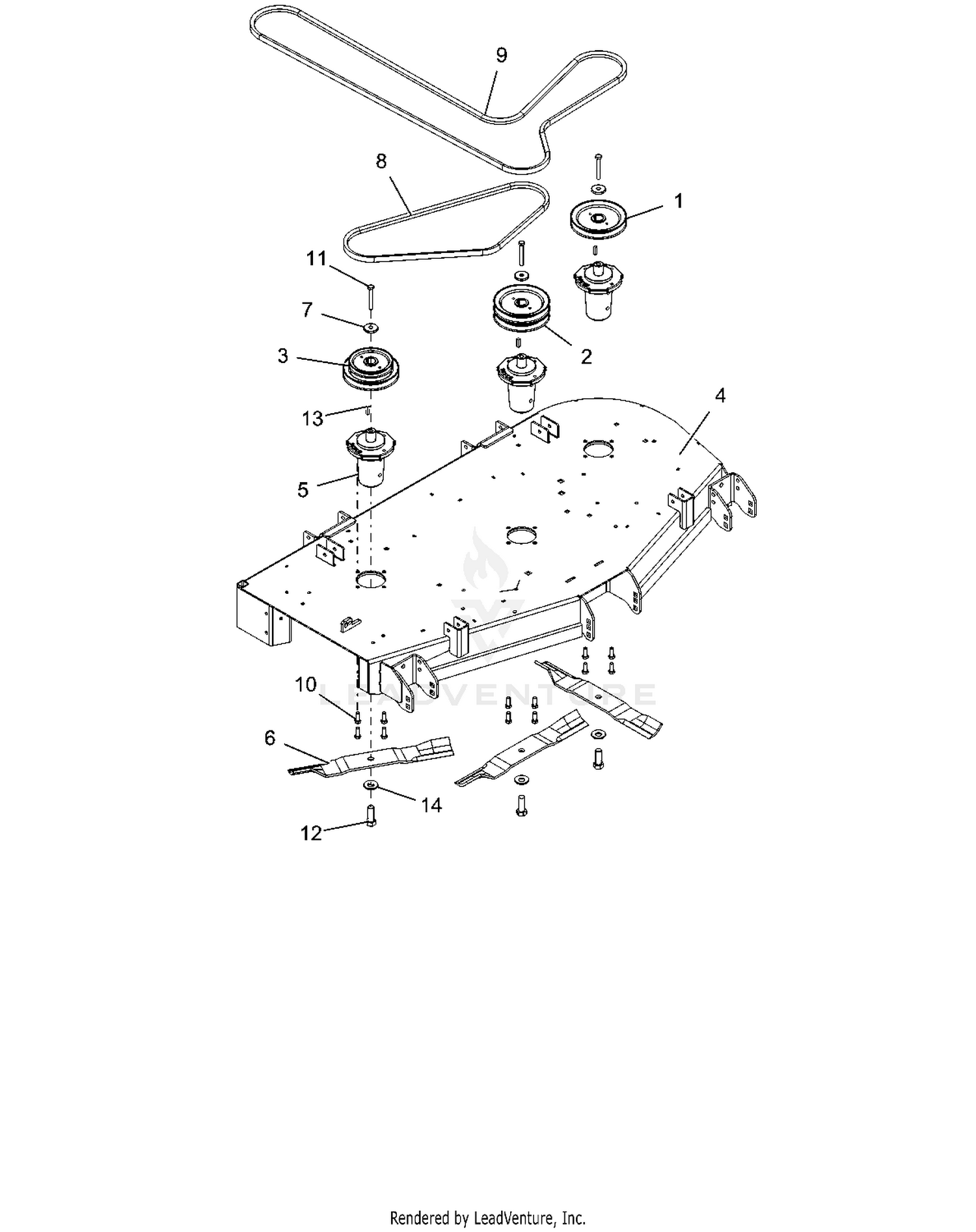 Deck, Belt, Blades And Spindles - 52"
