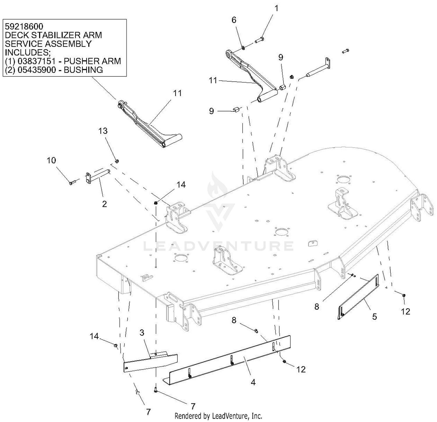 Stabilizer Arms And Baffles - 72-Inch Deck