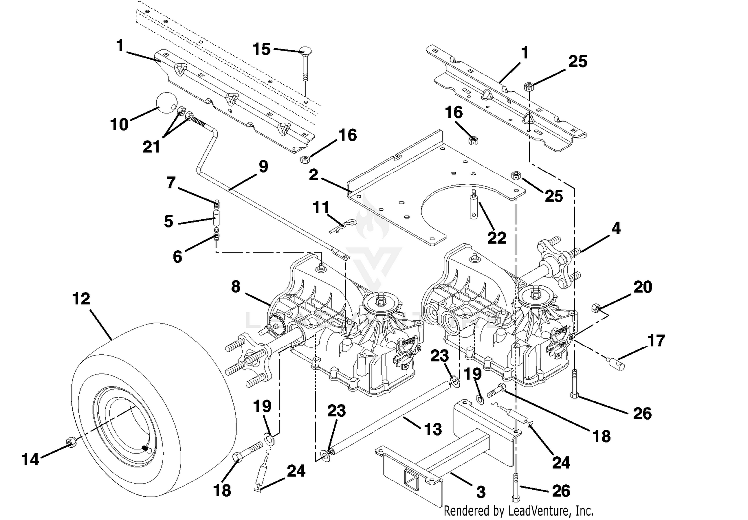 Transaxle, Dump Valves And Rear Wheels