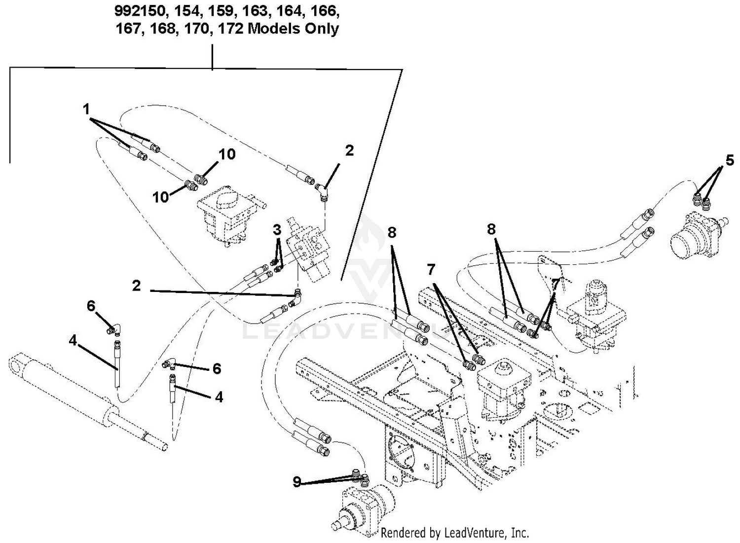 Hose Routing For Pumps, Wheel Motors & Cylinder
