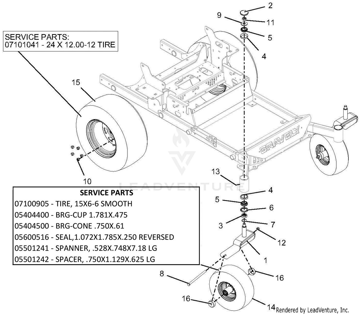 Casters And Tires - 60-Inch And 72-Inch Deck