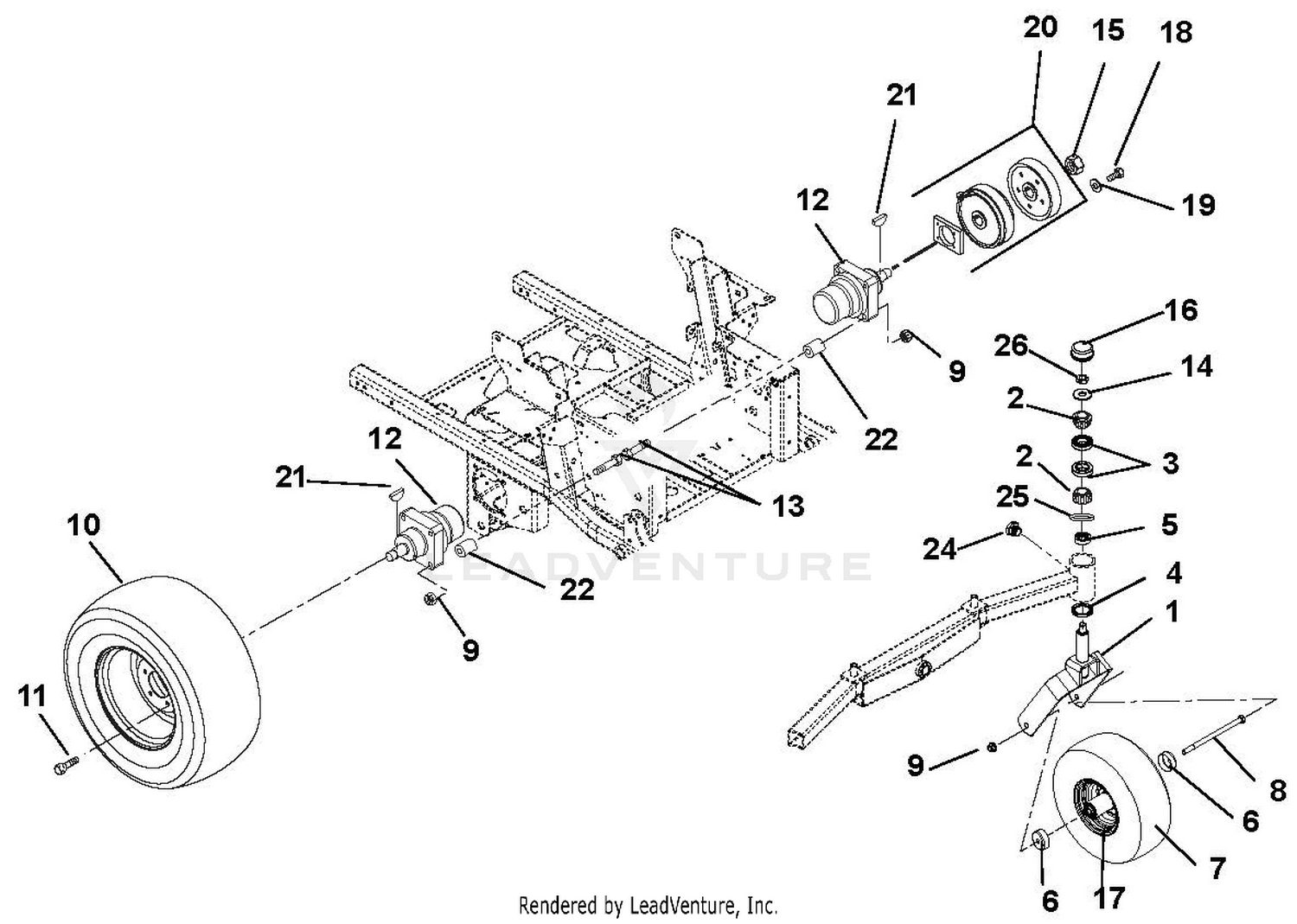 Wheel Motors, Tires, Brakes, & Front Forks