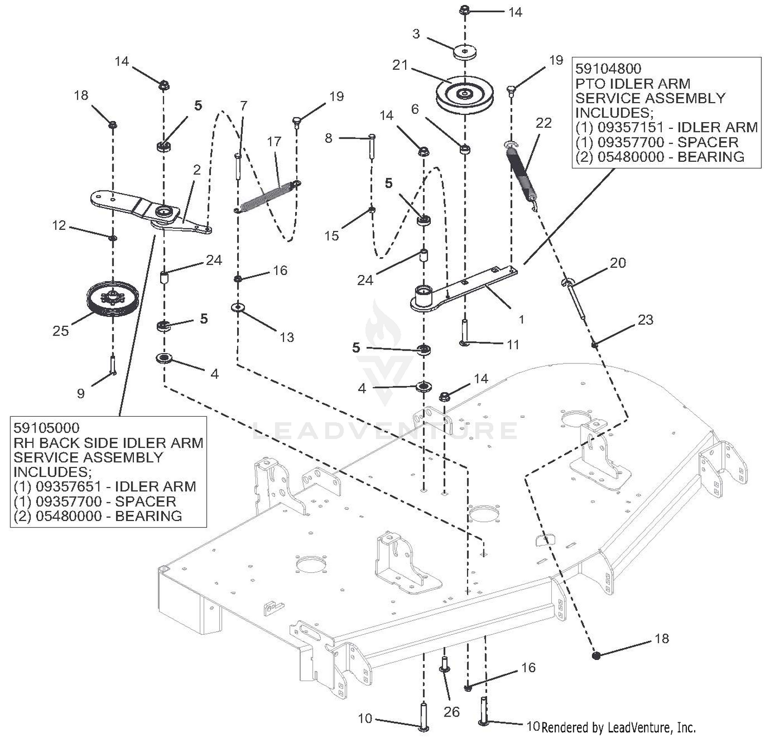 Idlers & Sheaves, 60" Deck