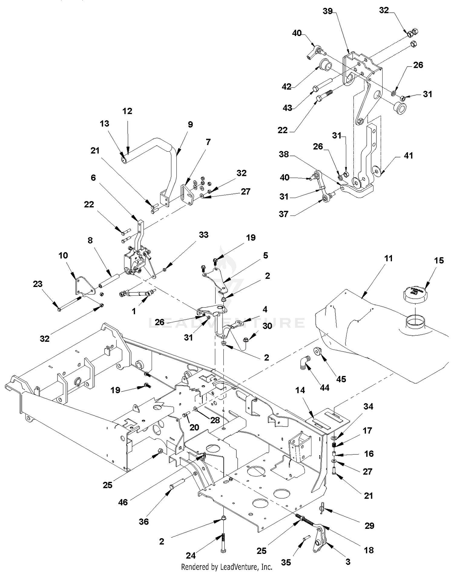 Steering Controls and Fuel Tank