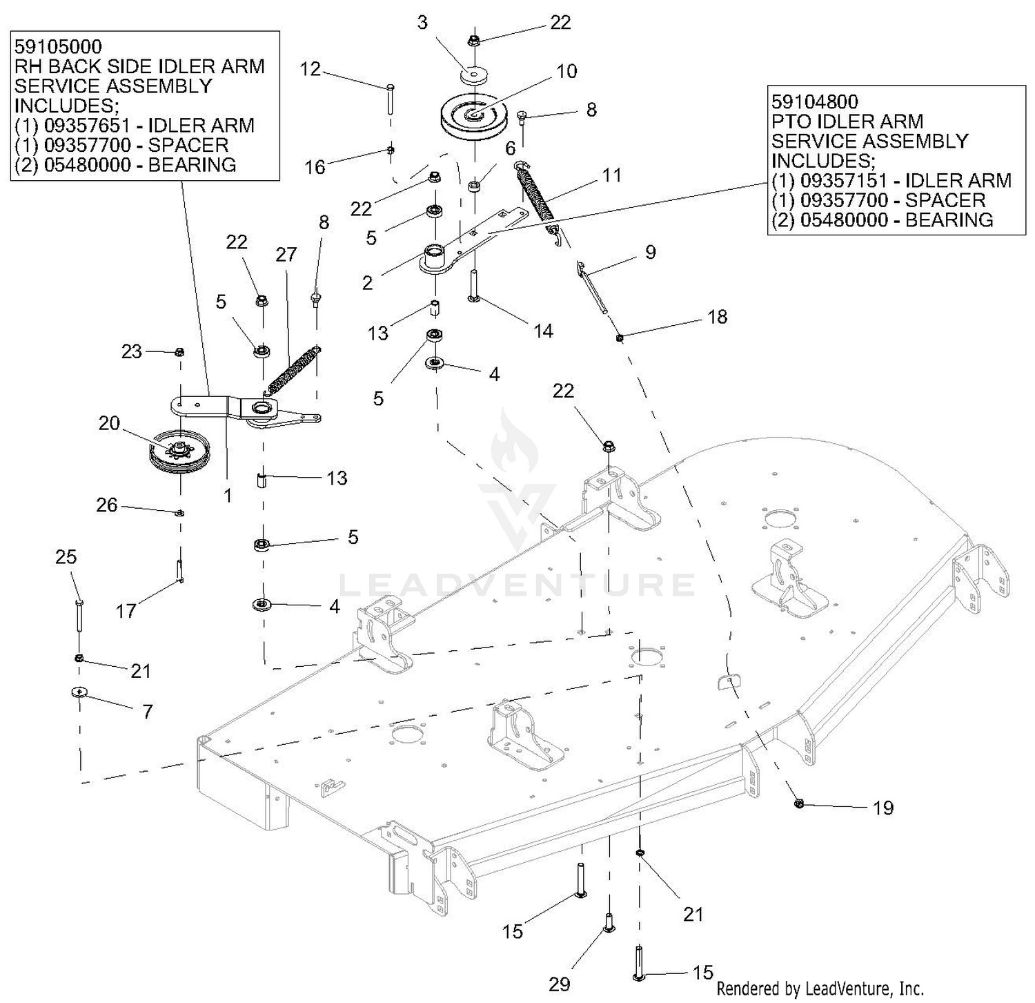 Idlers And Sheaves - 72-Inch Deck