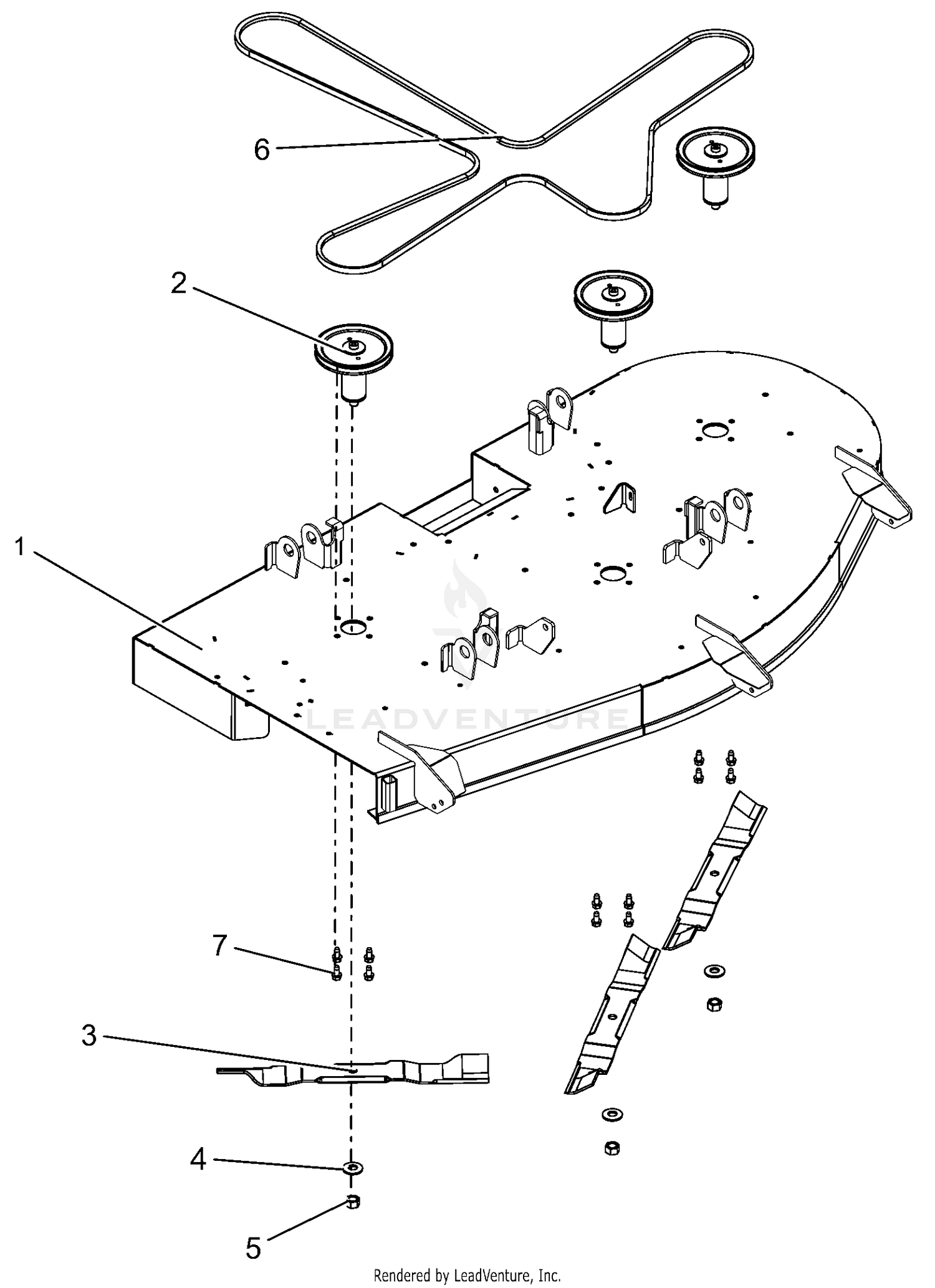 Deck, Belt, Blades And Spindles - 60"