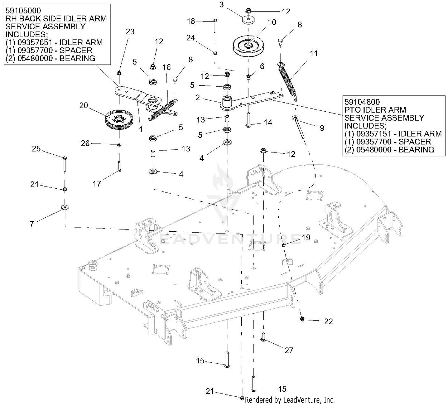 Idlers And Sheaves - 60-Inch Deck
