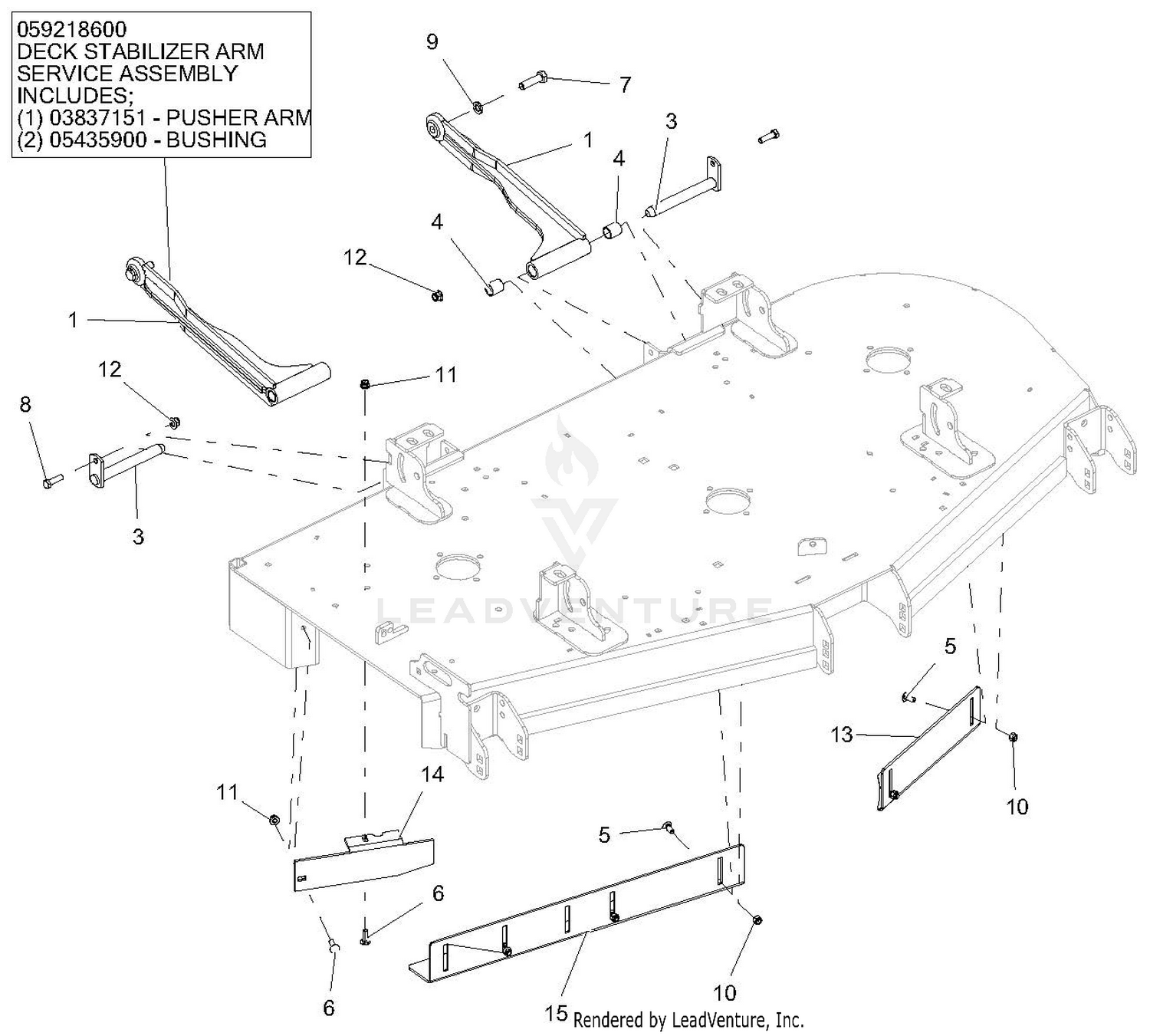 Stabilizer Arms And Baffles - 60-Inch Deck