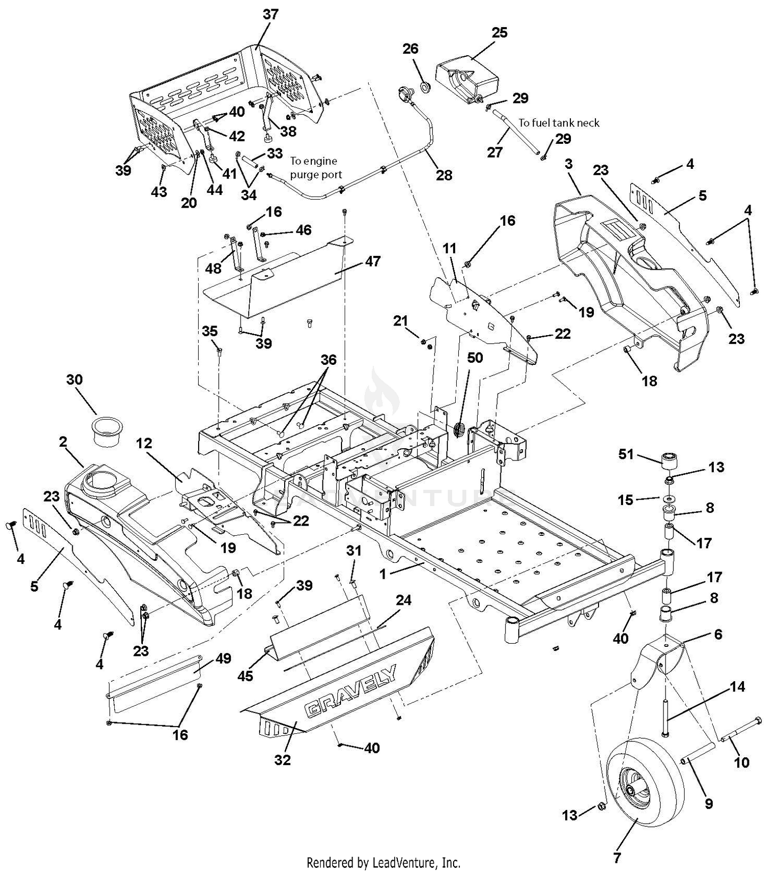 Frame, Hood, Fenders, Casters And Tires