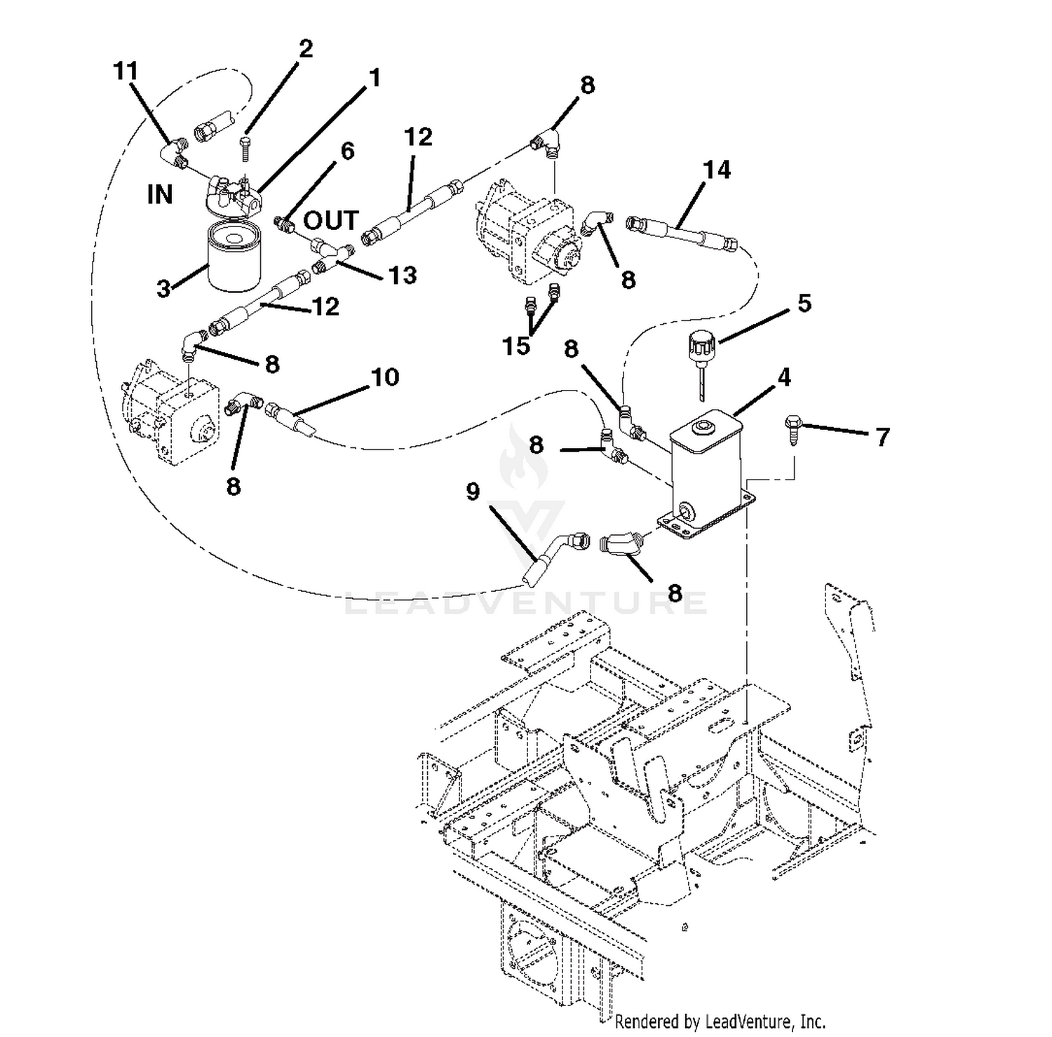 Hydraulic Tank, Filter, Pumps And Hoses