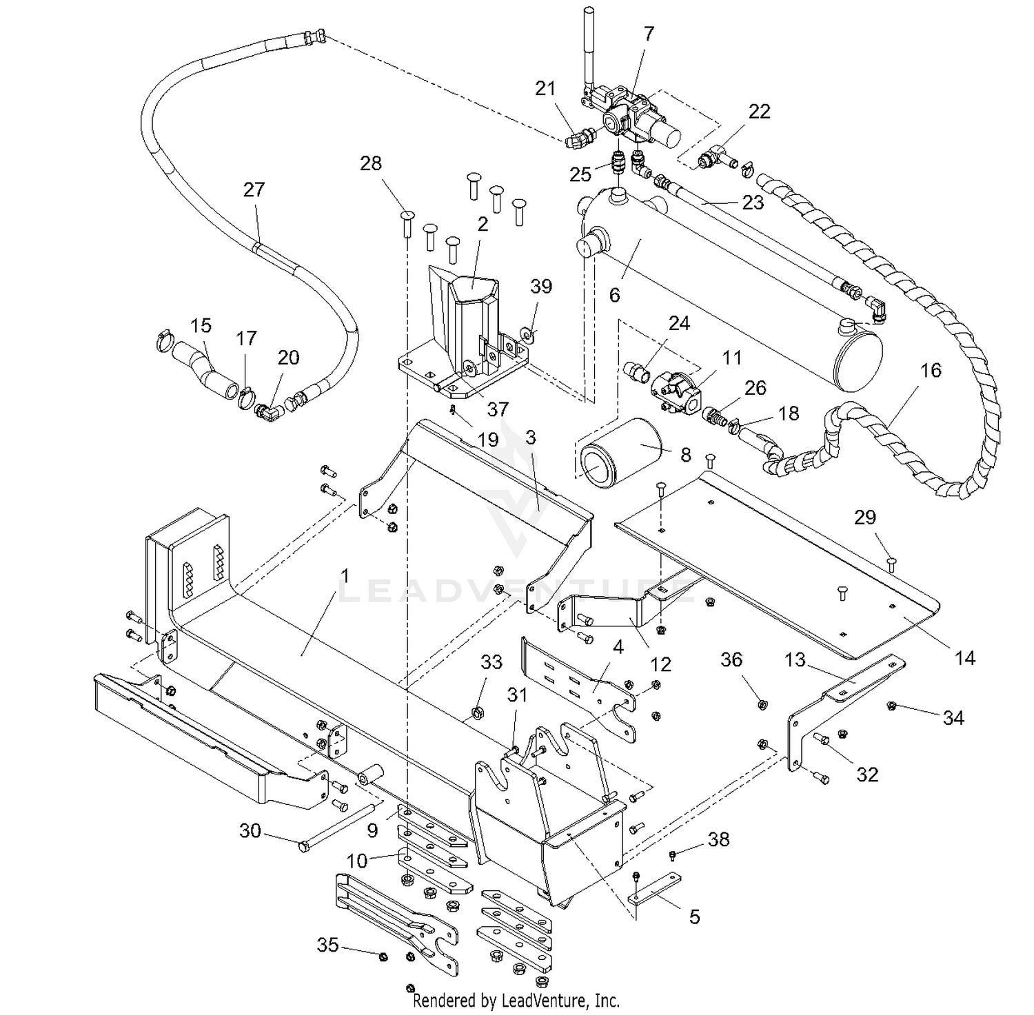 Beam And Hydraulic Cylinder - 917015