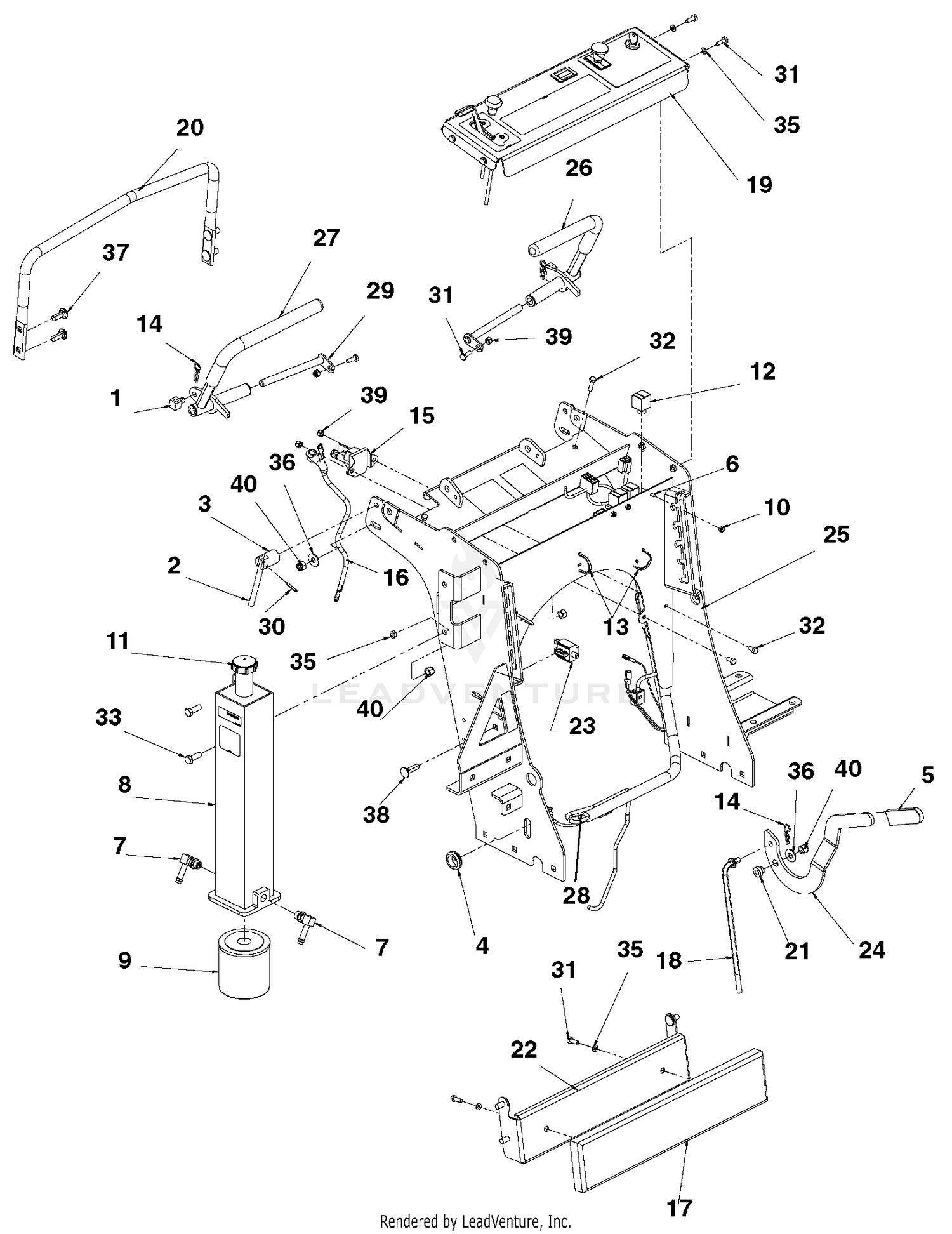 Fuel, Hydraulic And Handle Assembly