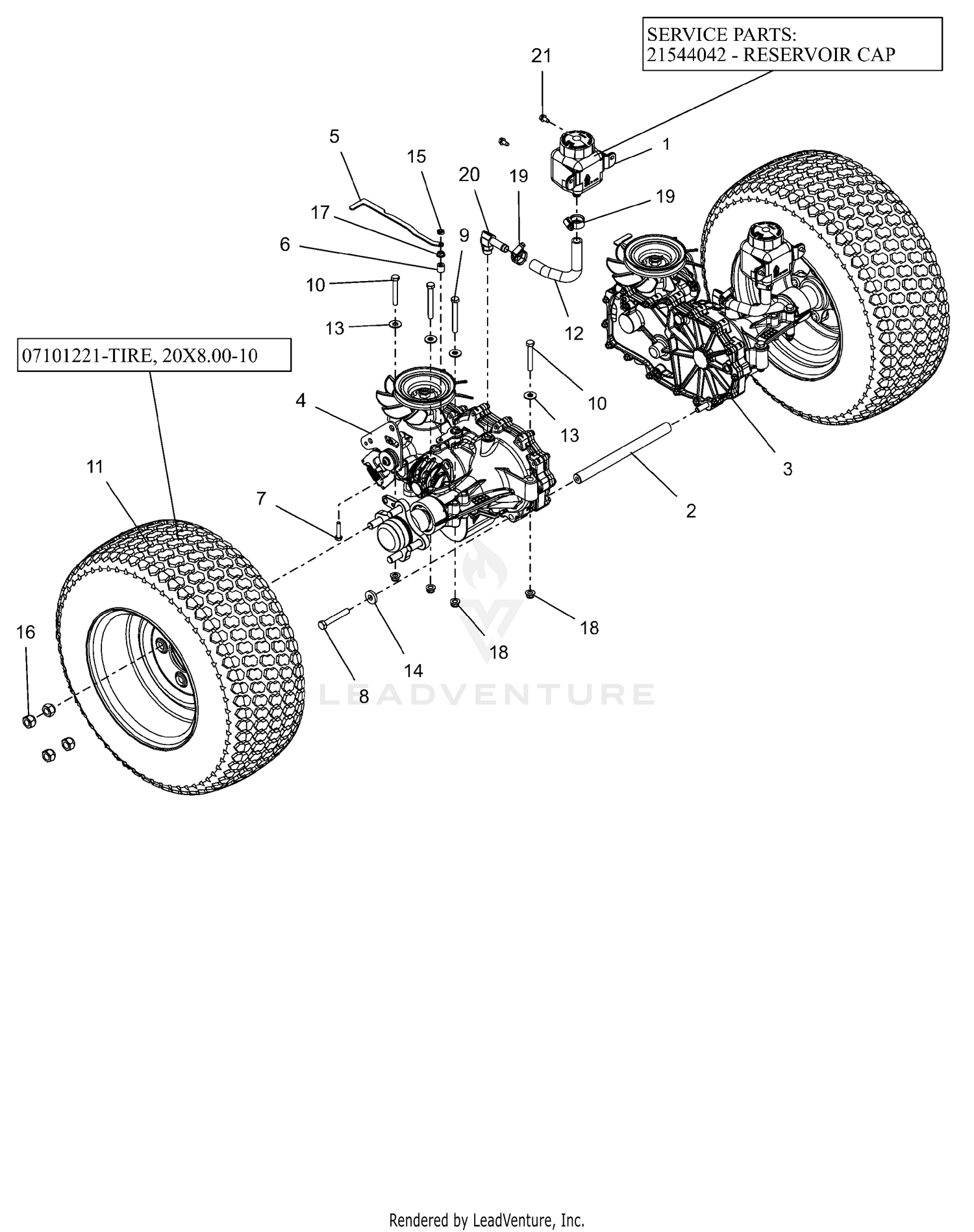 Rear Tires And Transaxles - 42"
