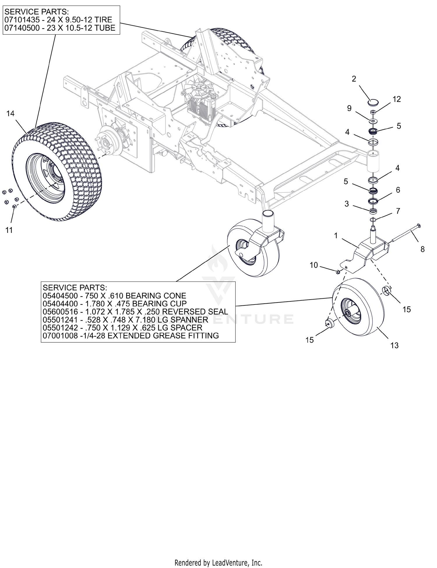 Casters and Drive Wheels - 48"
