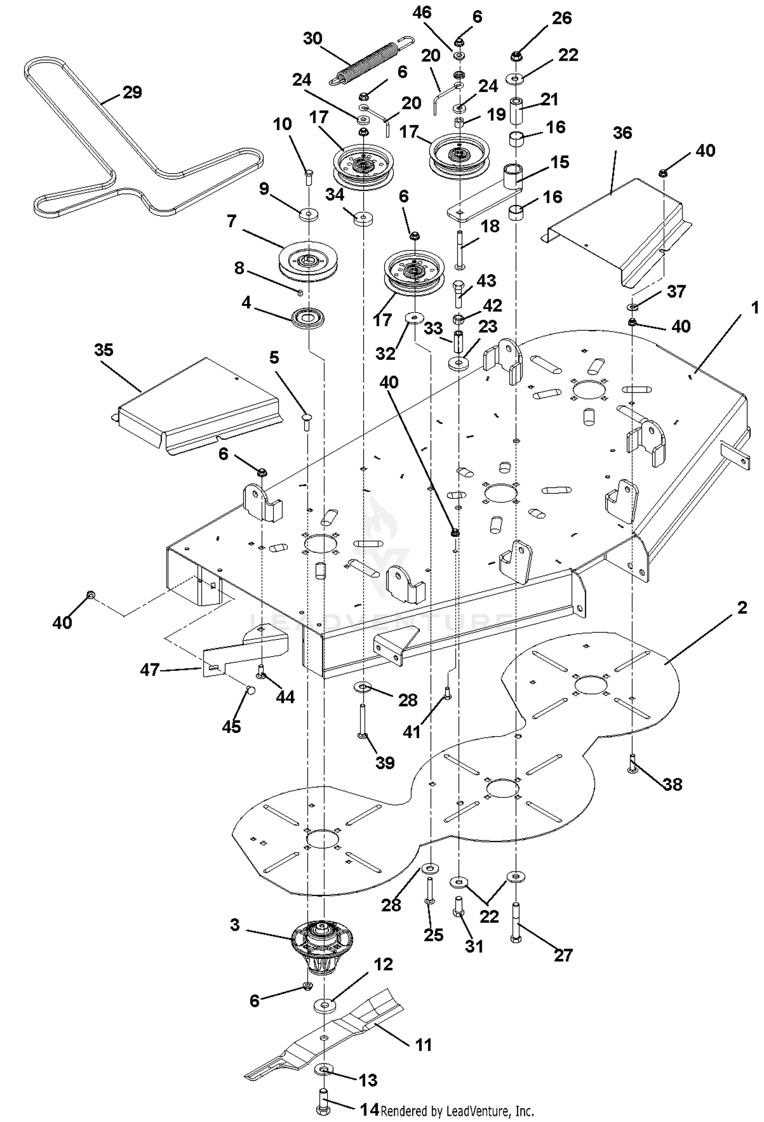 Mower Deck, Belts, Idlers and Blades