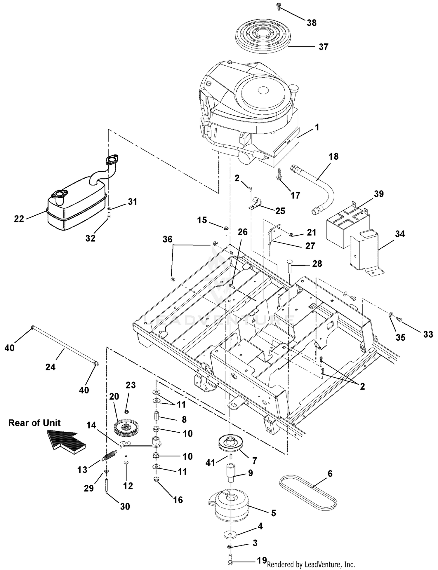 Engine, Exhaust, Belts And Idlers