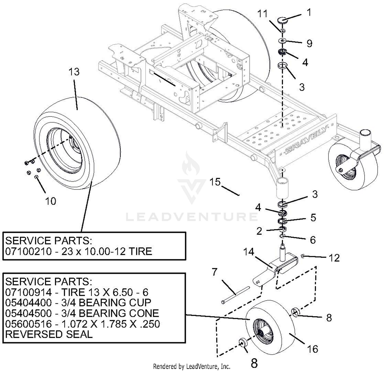 Casters And Tires - 48" - SN 040000 And Up