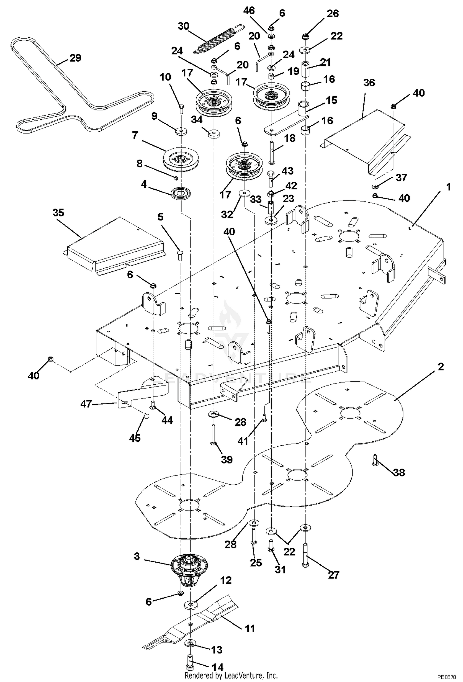 Mower Deck, Belts, Idlers and Blades