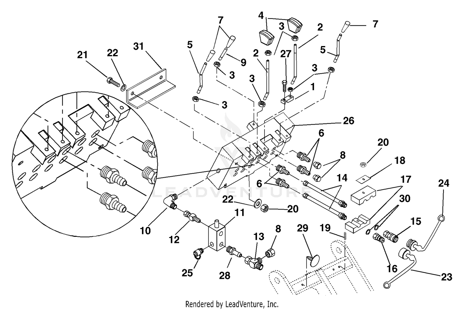 Valve Bank, Levers And Hydraulics - Standard