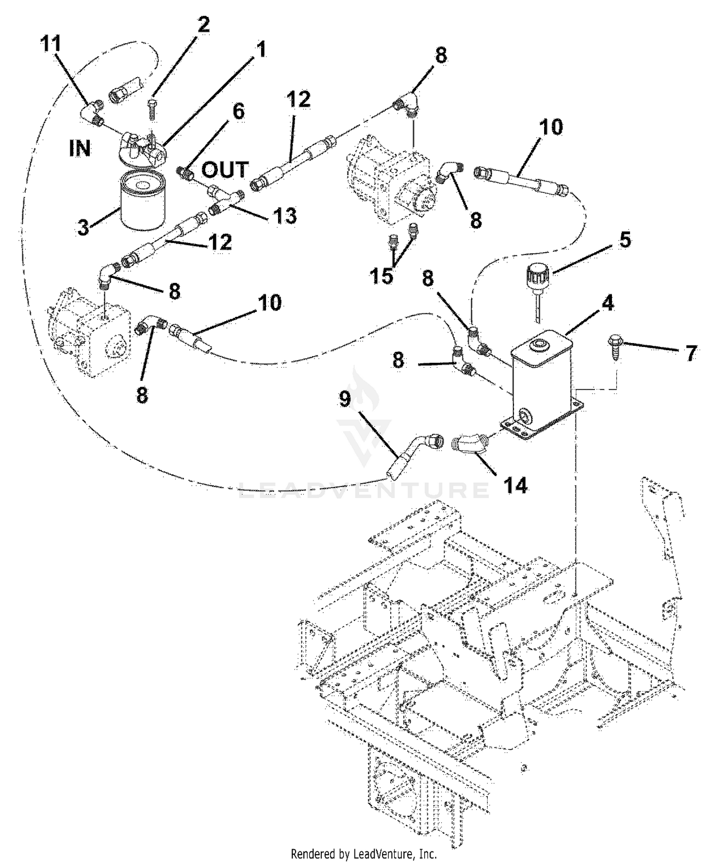 Hydraulic Tank, Filter, Pumps And Hoses