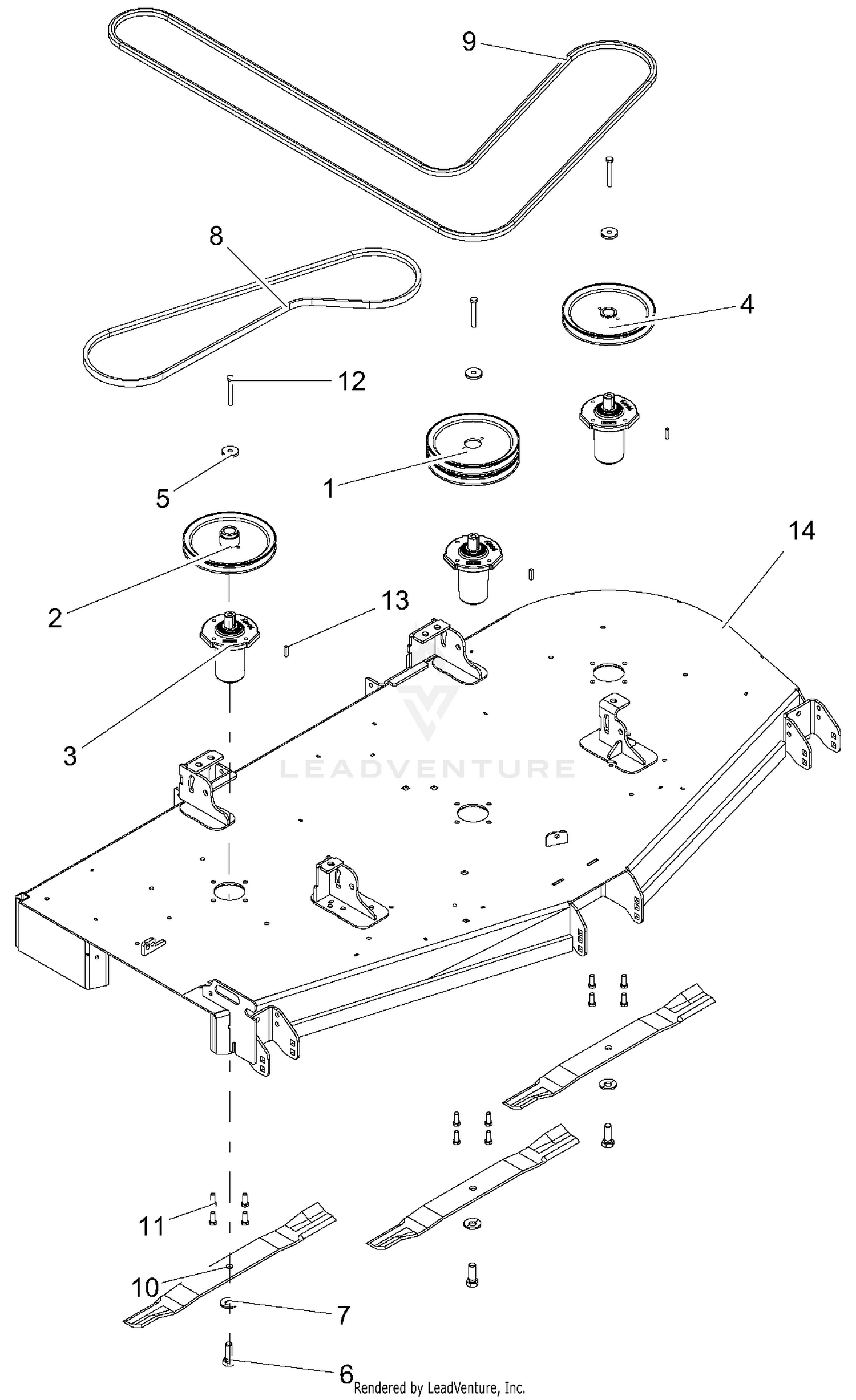 Decks, Belts, Blades, And Spindles - 72 Inch