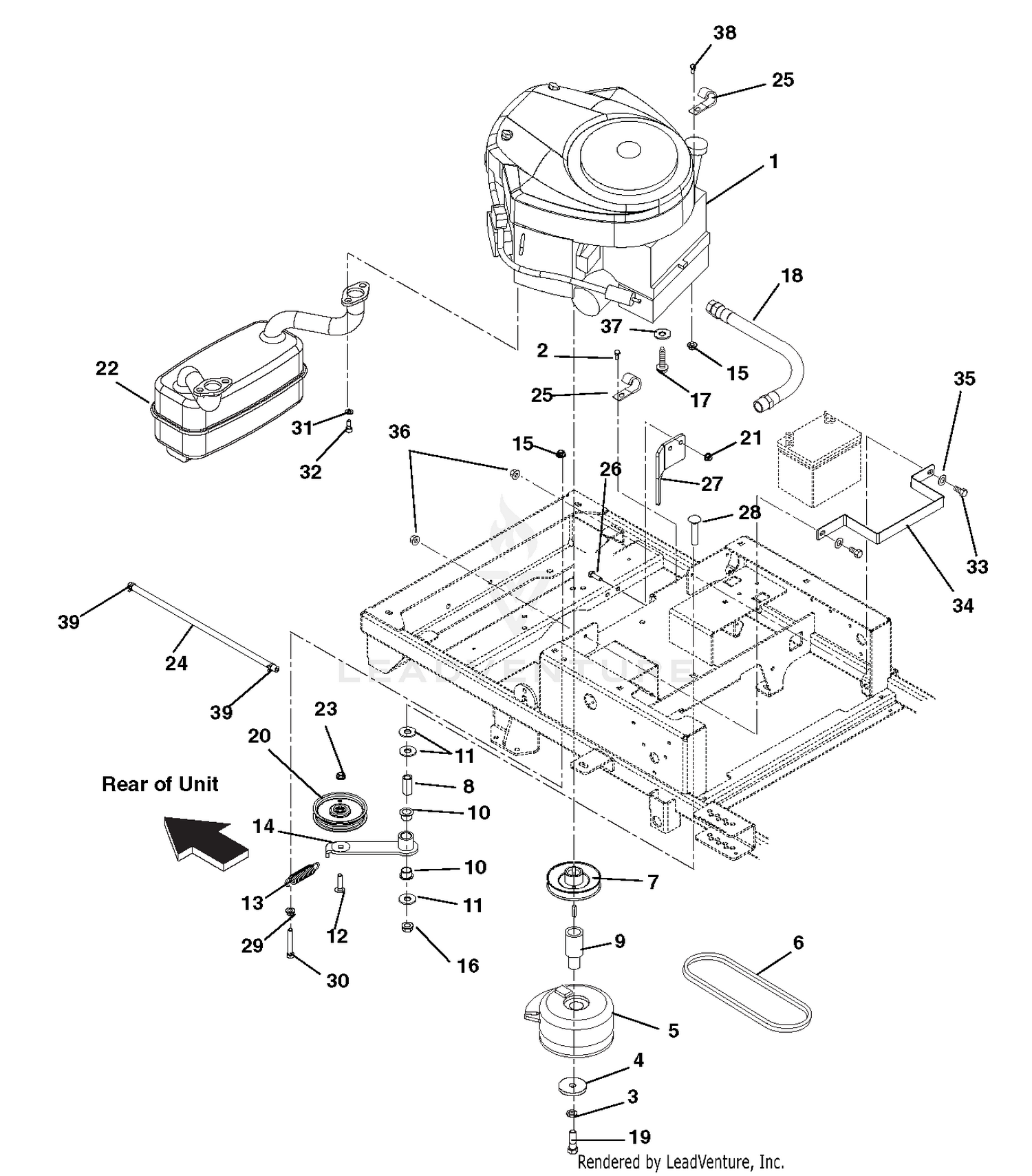 Engine, Exhaust, Belts And Idlers