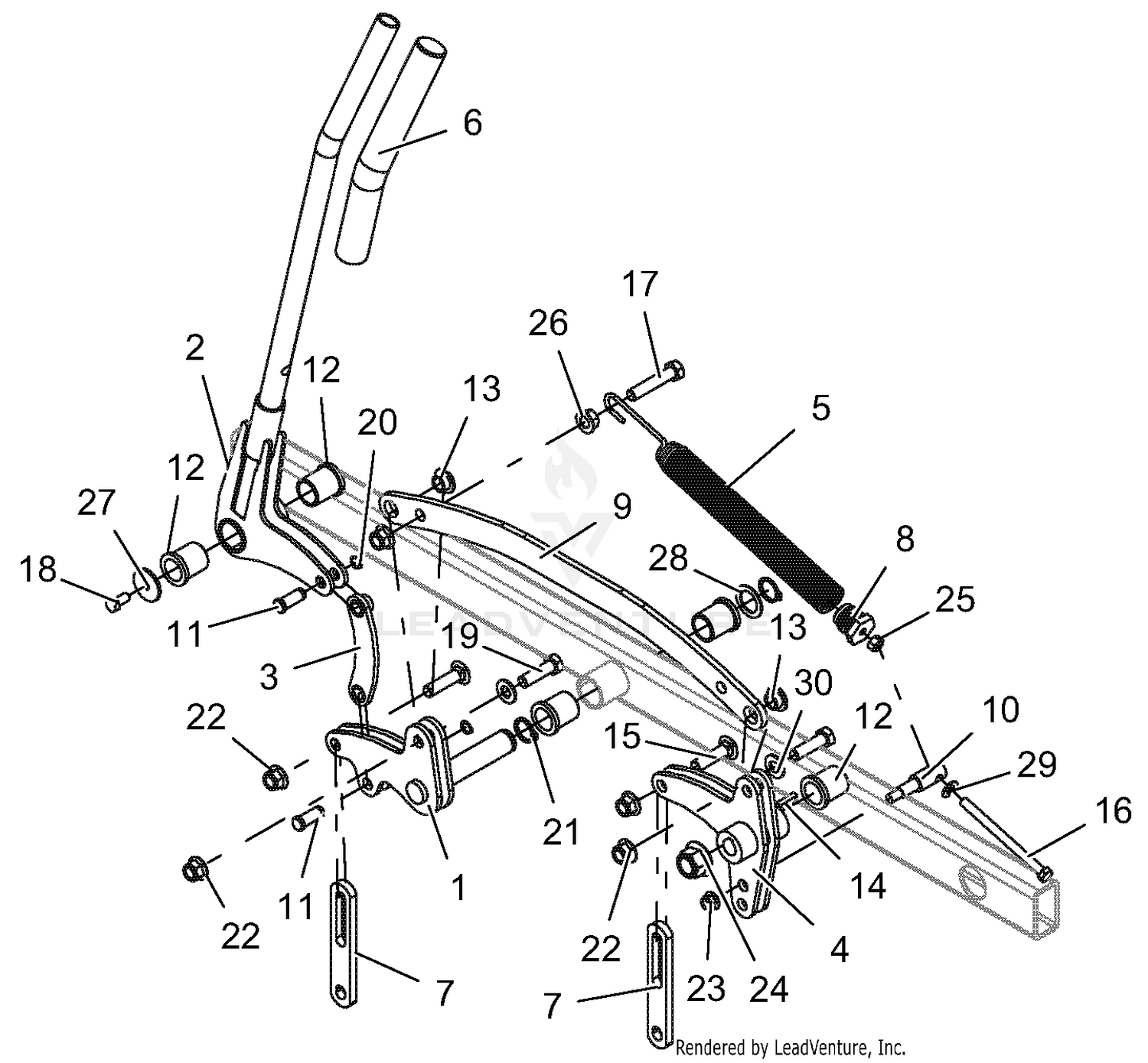 Deck Lift - Right Arm And Lever