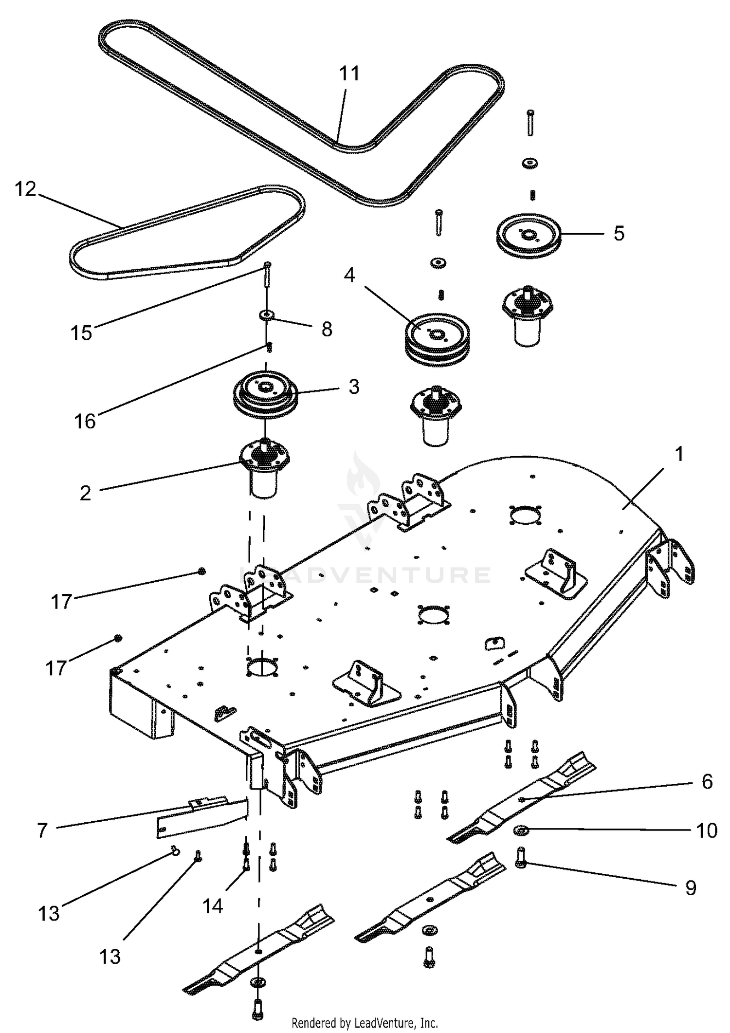 Decks, Belts, Baffles, Blades And Spindles - 60 Inch Deck