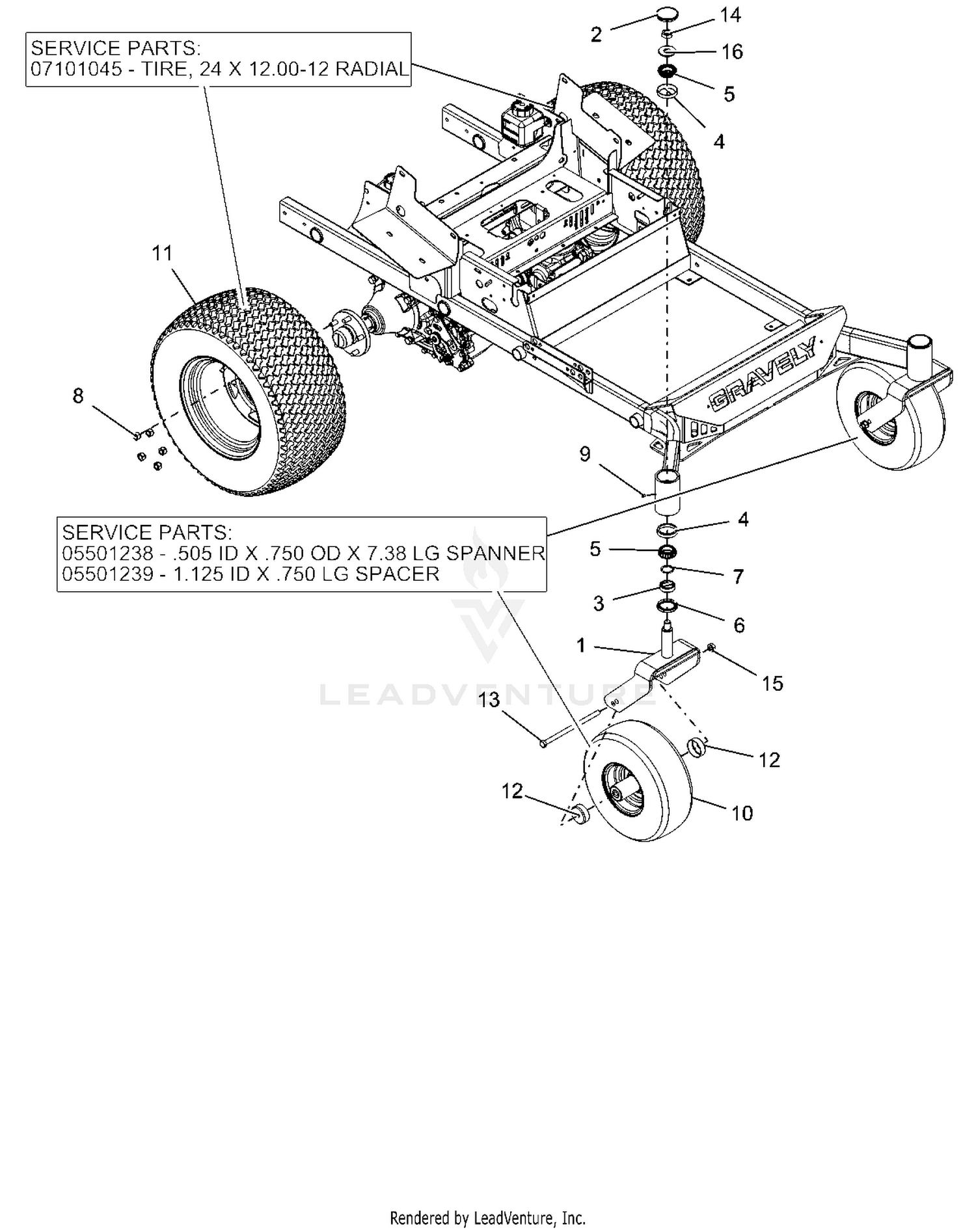 Casters And Tires - 60" And 72"