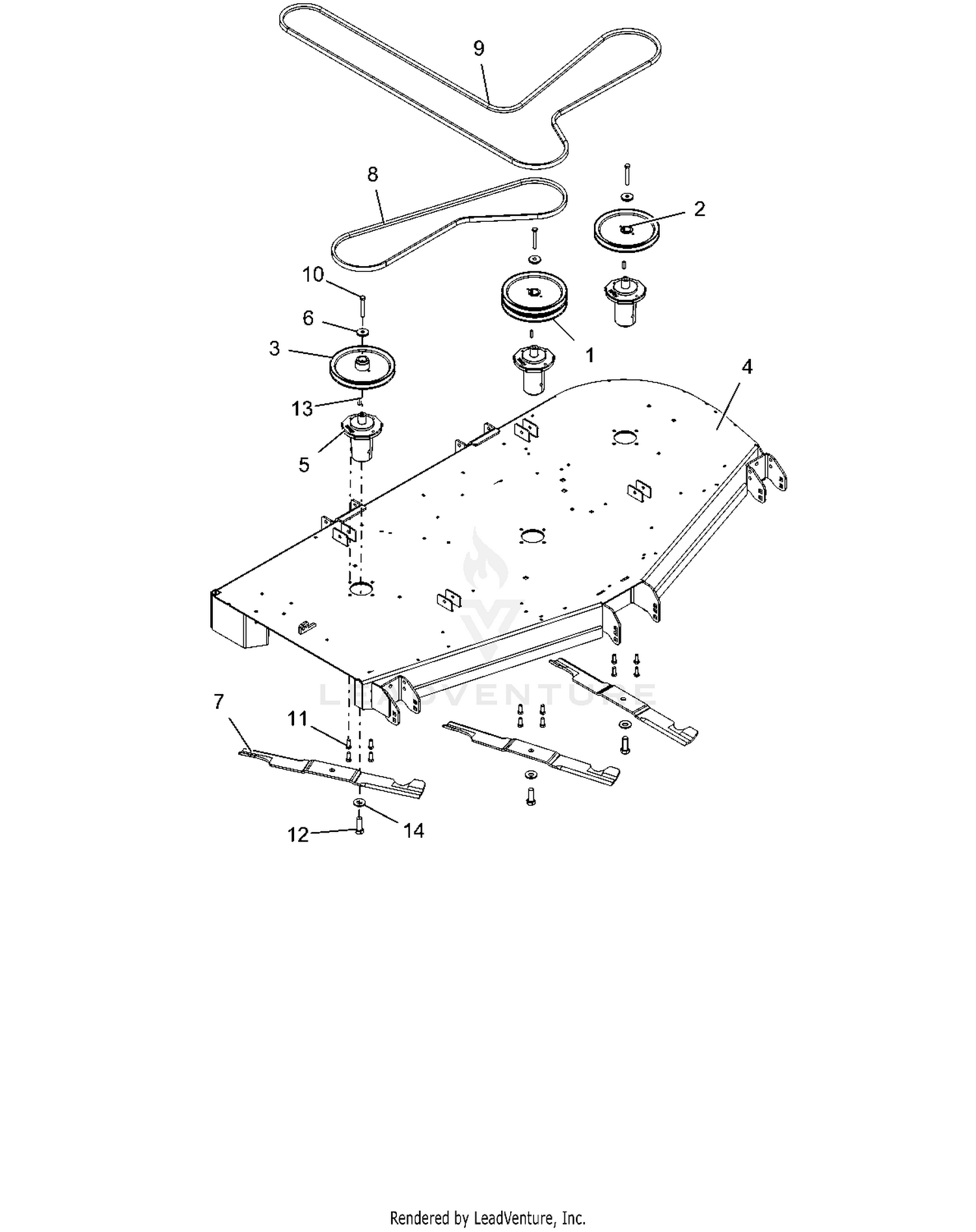 Deck, Belt, Blades And Spindles - 72"