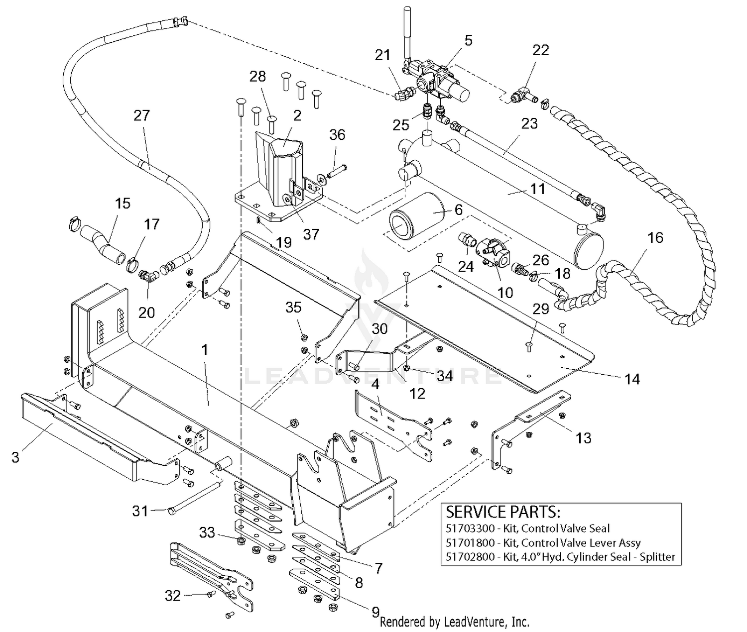 Beam And Hydraulic Cylinder - 917014