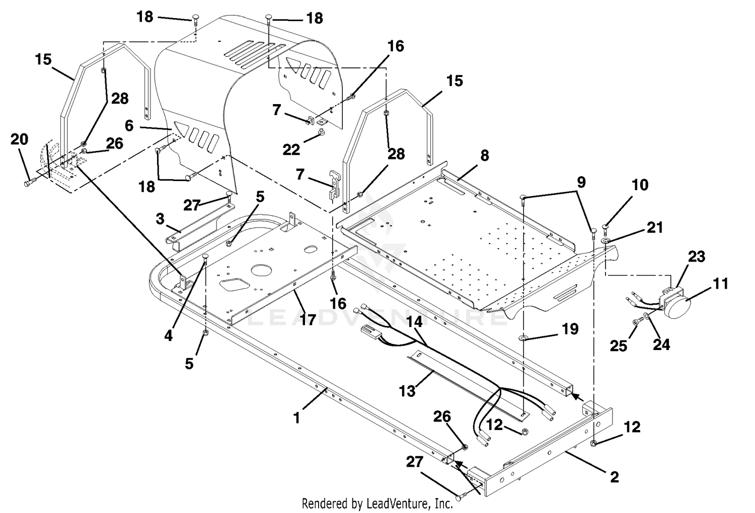 Frame, Hood And Footrest