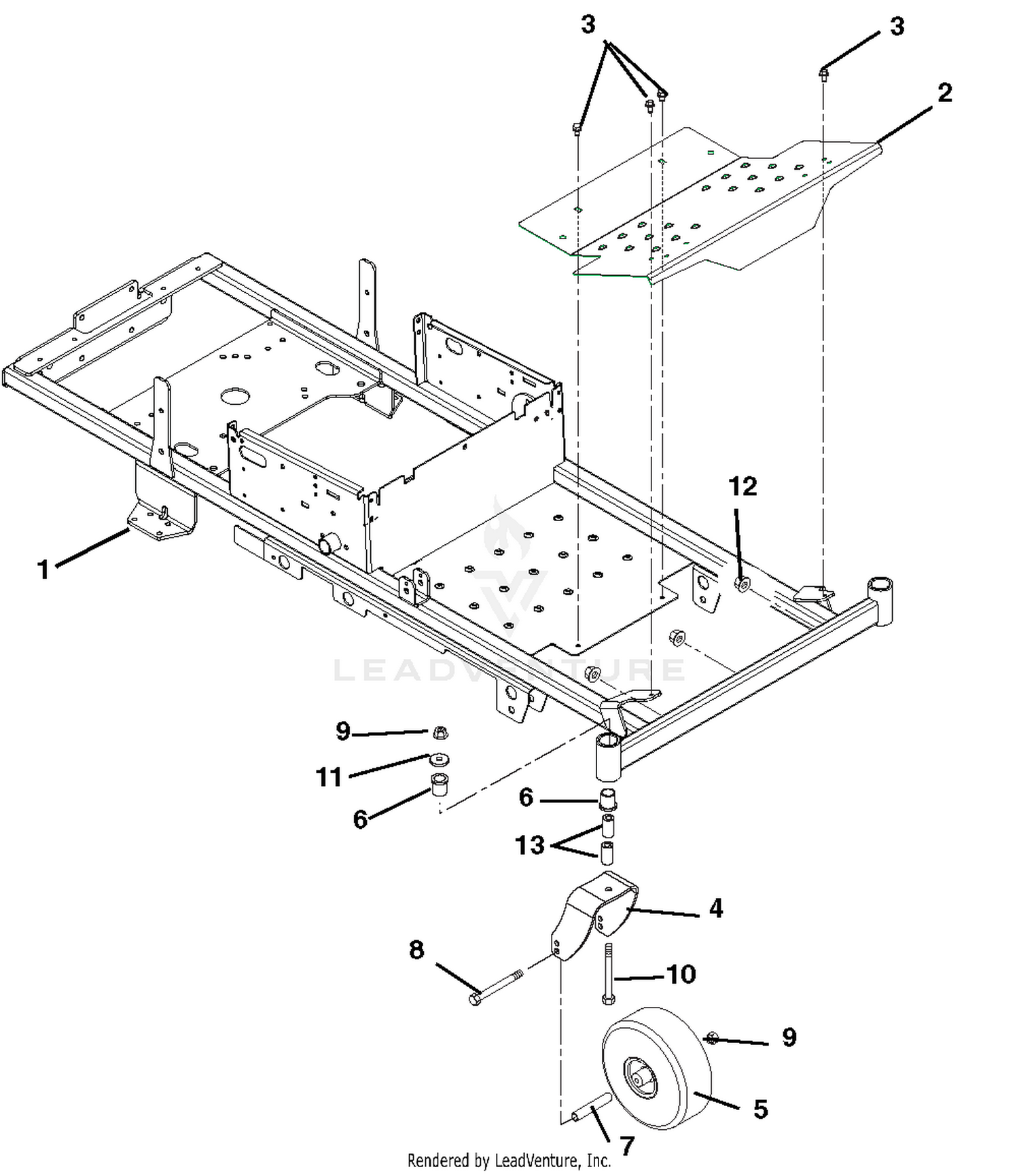 Frame, Footrest, Casters And Tires