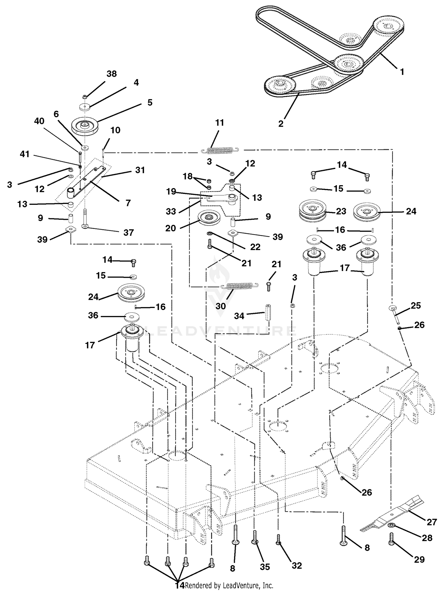 Belts, Spindles, Idlers and Mower Blades