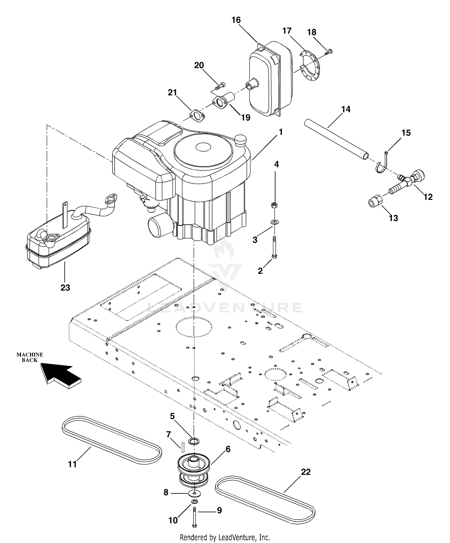 Engine, Exhaust And Belts