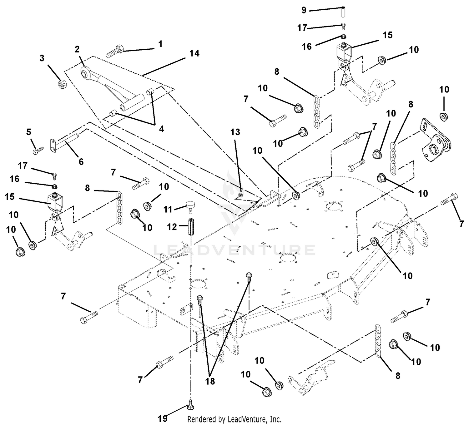 Mounting Arms, Link Chains & Deck Bumpers