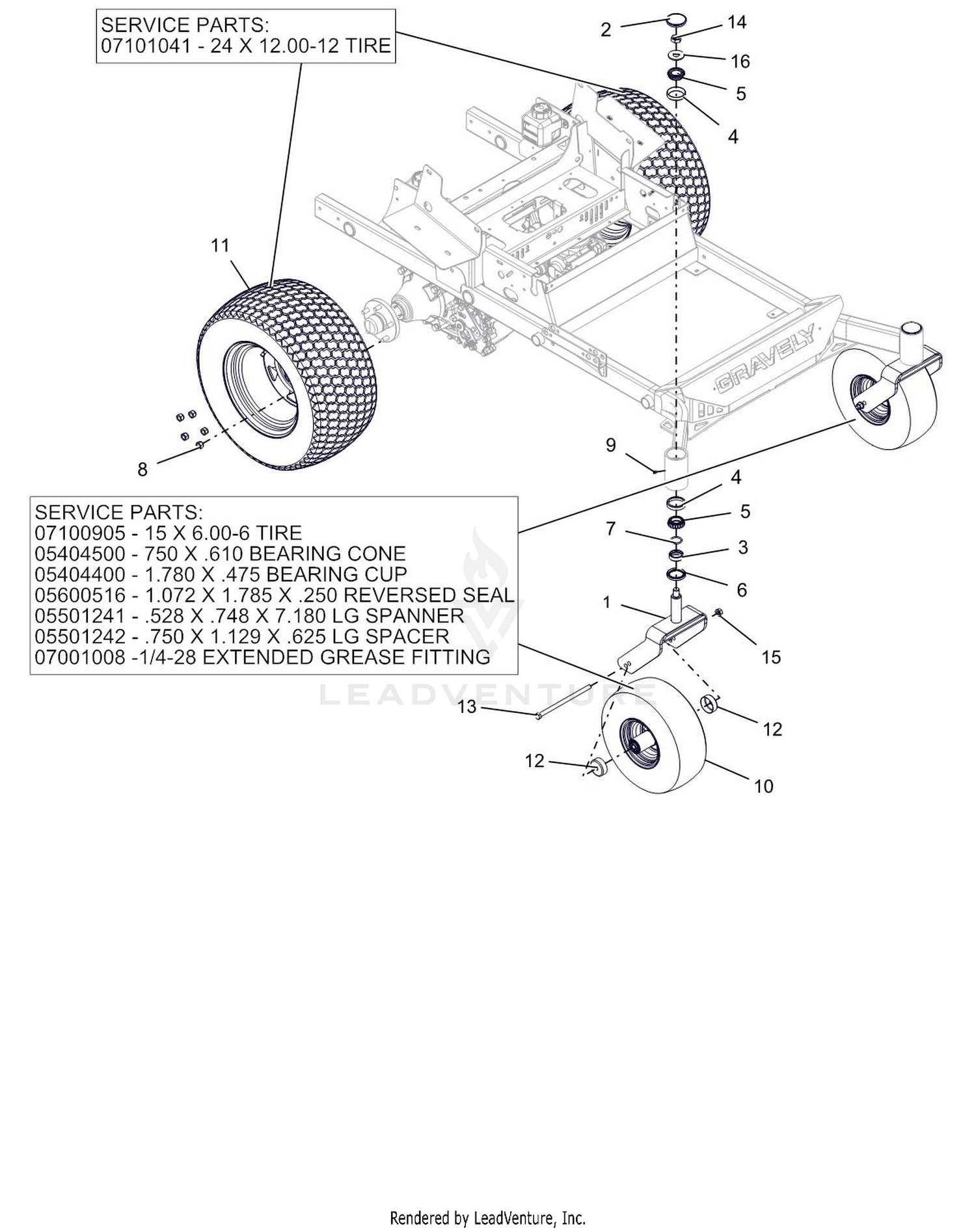 Casters And Tires - 60" And 72"