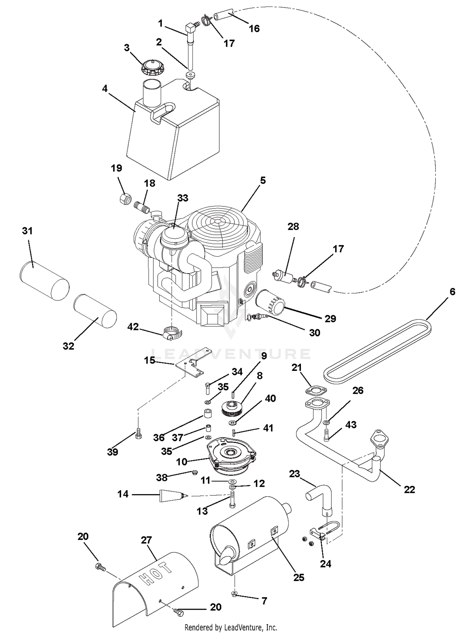 Engine, Clutch, Fuel And Exhaust