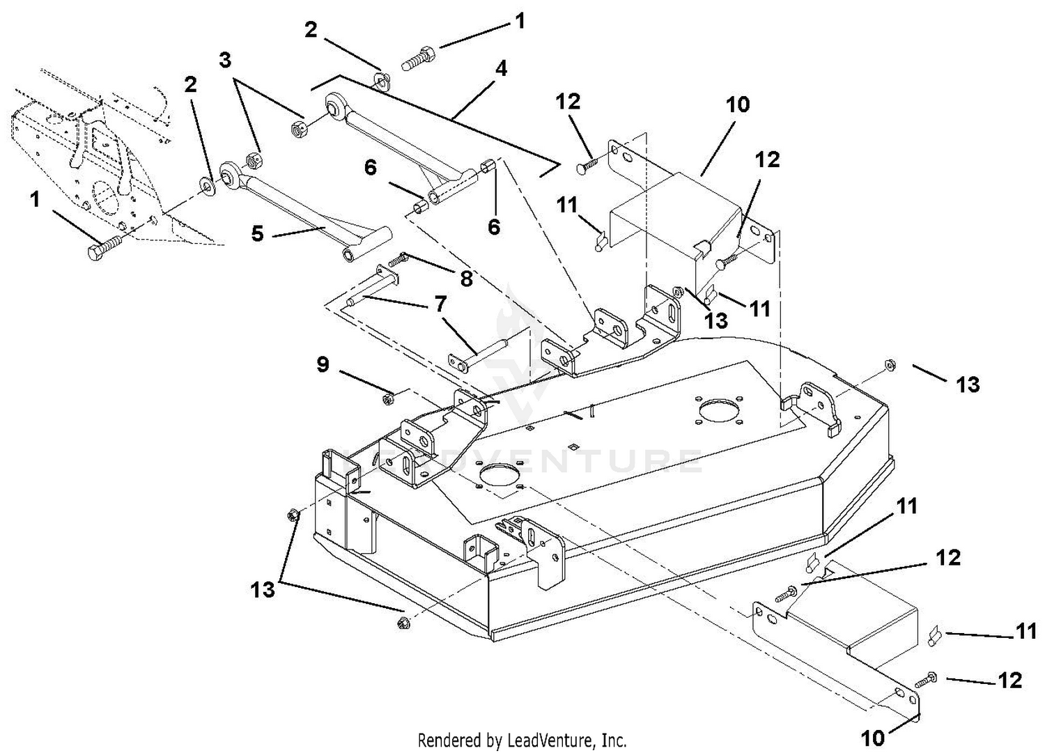 Deck, Mounting Arms And Belt Guards