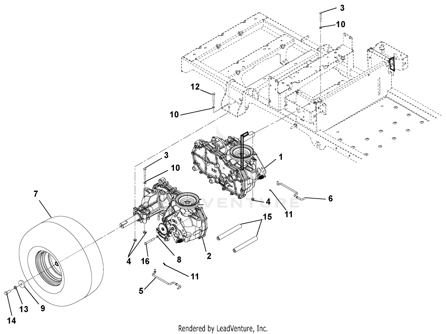 Transaxle, Dump Valves And Rear Wheels