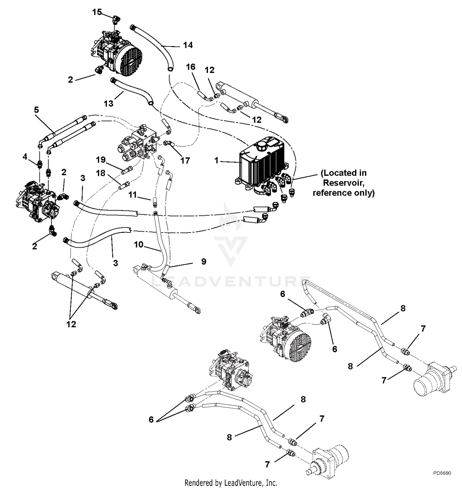 Hydraulic Tank, Filter, Pumps and Hoses