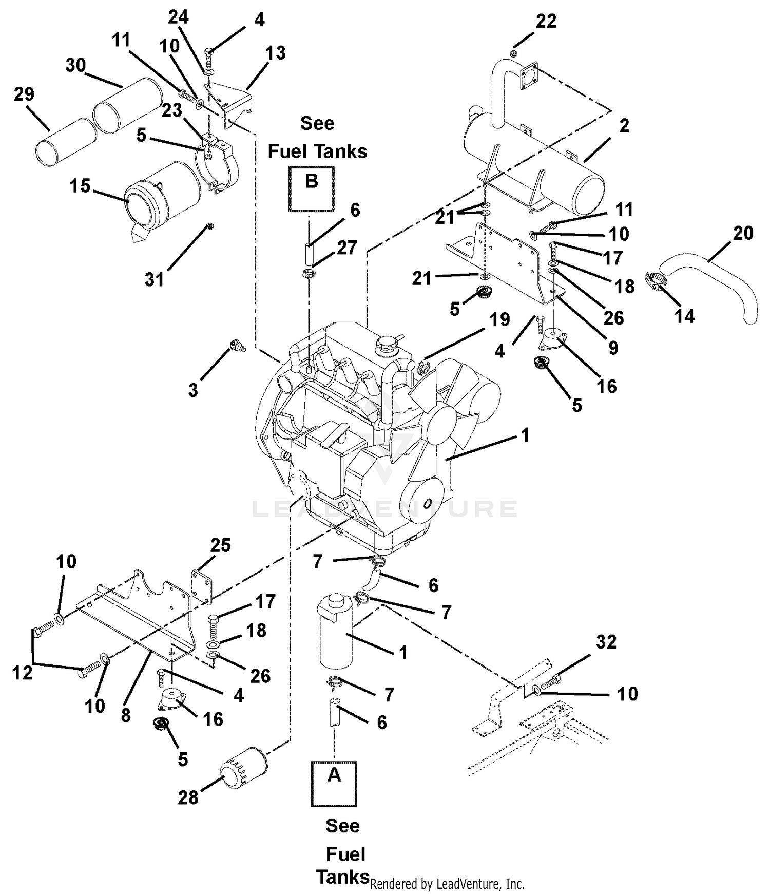 Engine, Muffler & Air Filter