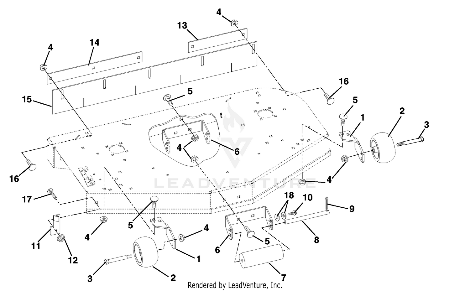 Mower Brackets And Rollers
