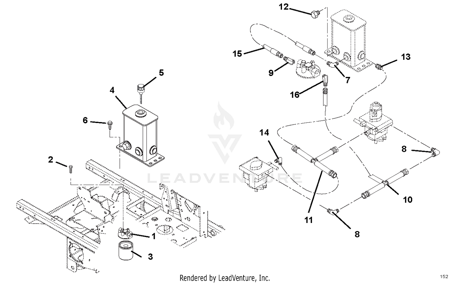 Hydraulic Tank, Filter, Pumps And Hoses