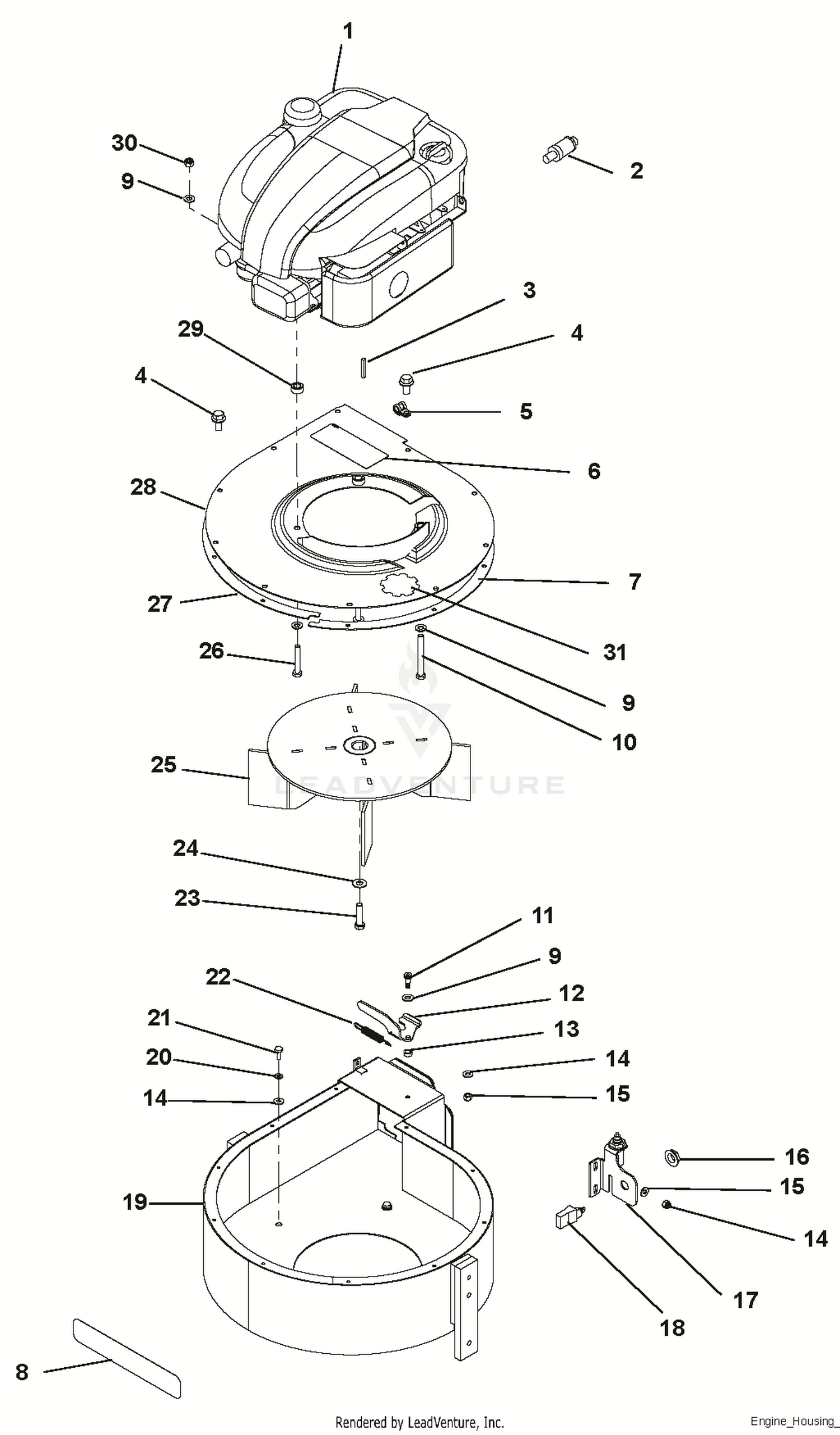 Engine And Housing Assembly