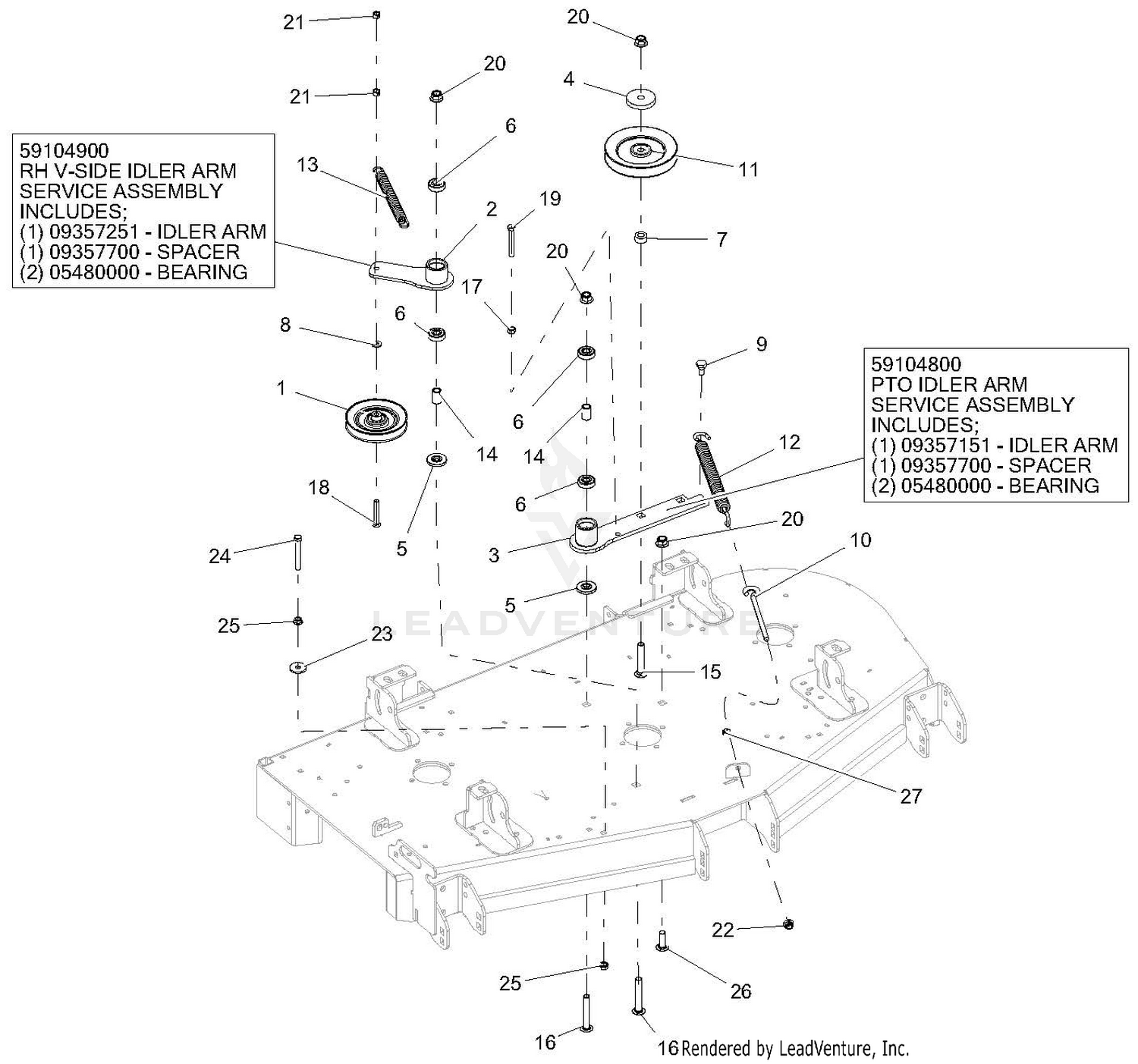 Idlers And Sheaves - 52-Inch Deck