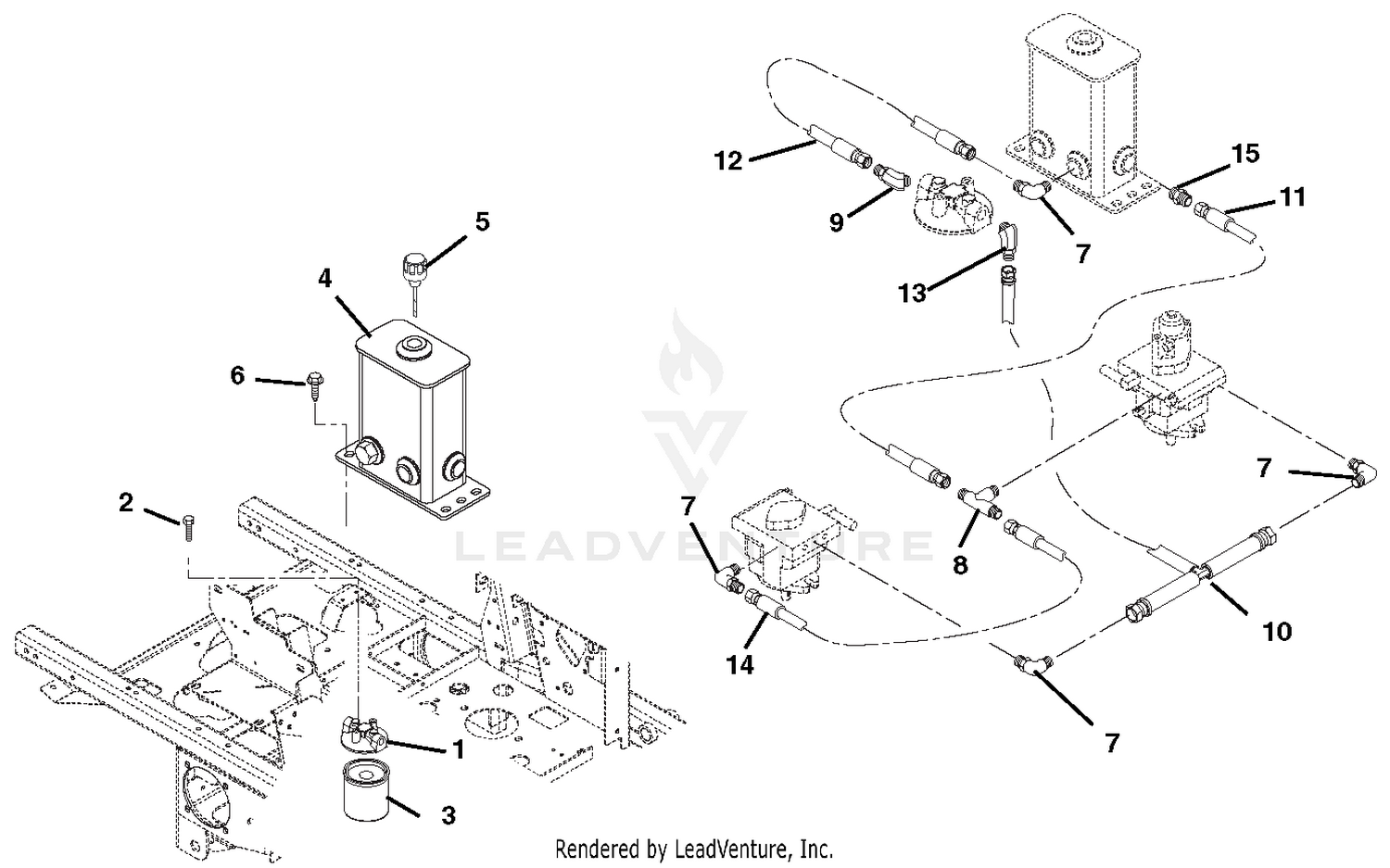 Hydraulic Tank, Filter, Pumps And Hoses